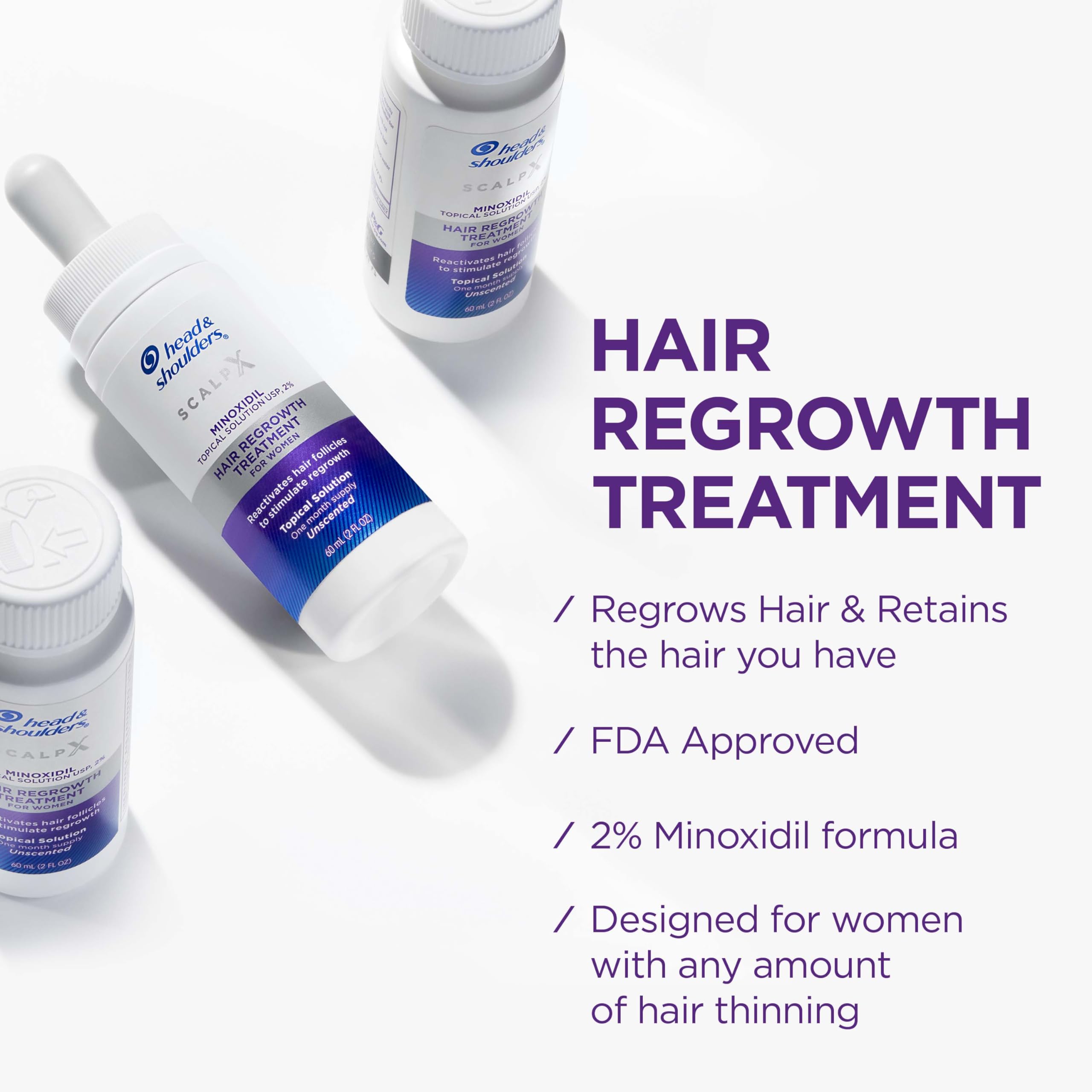 Foto 3 pulgar | Tratamiento Para El Crecimiento Del Cabello, Cabeza Y Hombros, Cuero Cabelludo X 2% Minoxidil - Venta Internacional.