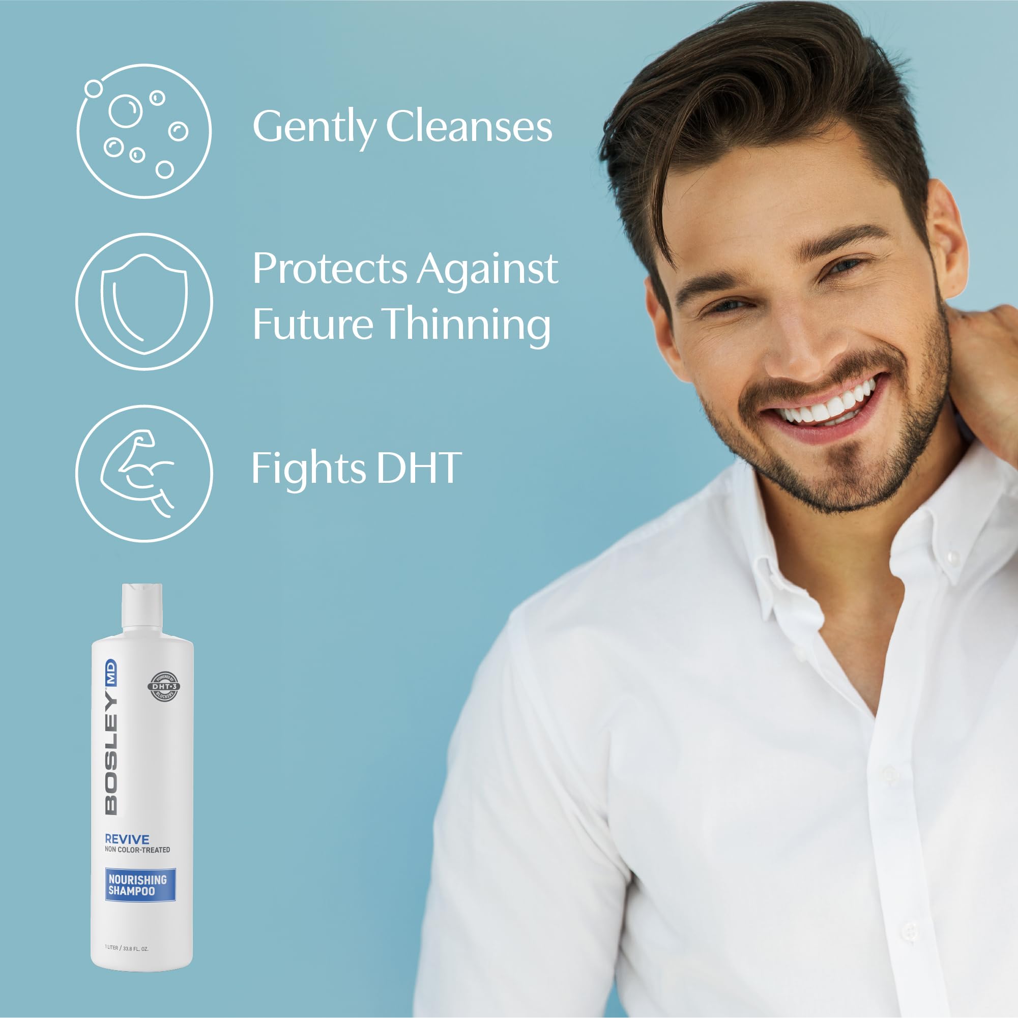 Foto 4 pulgar | Champú Bosleymd Bosrevive Nourishing 1l Para Cabello Fino - Venta Internacional.