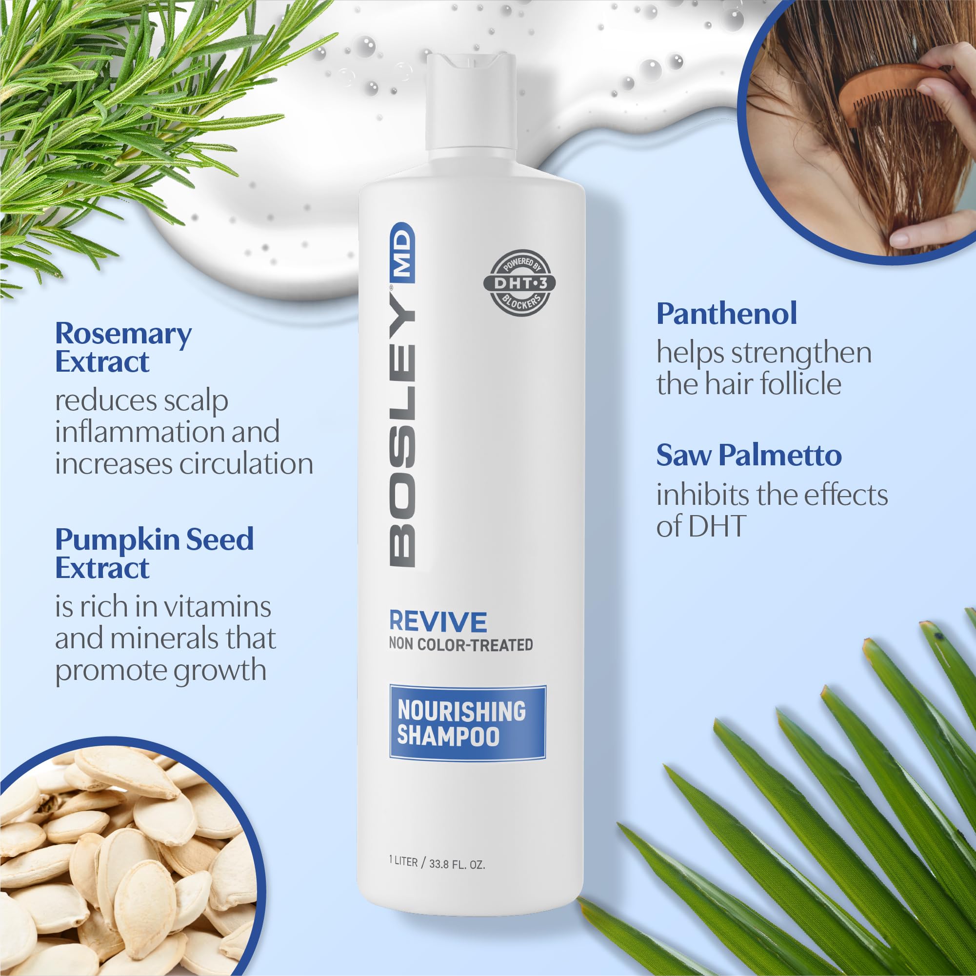 Foto 6 pulgar | Champú Bosleymd Bosrevive Nourishing 1l Para Cabello Fino - Venta Internacional.