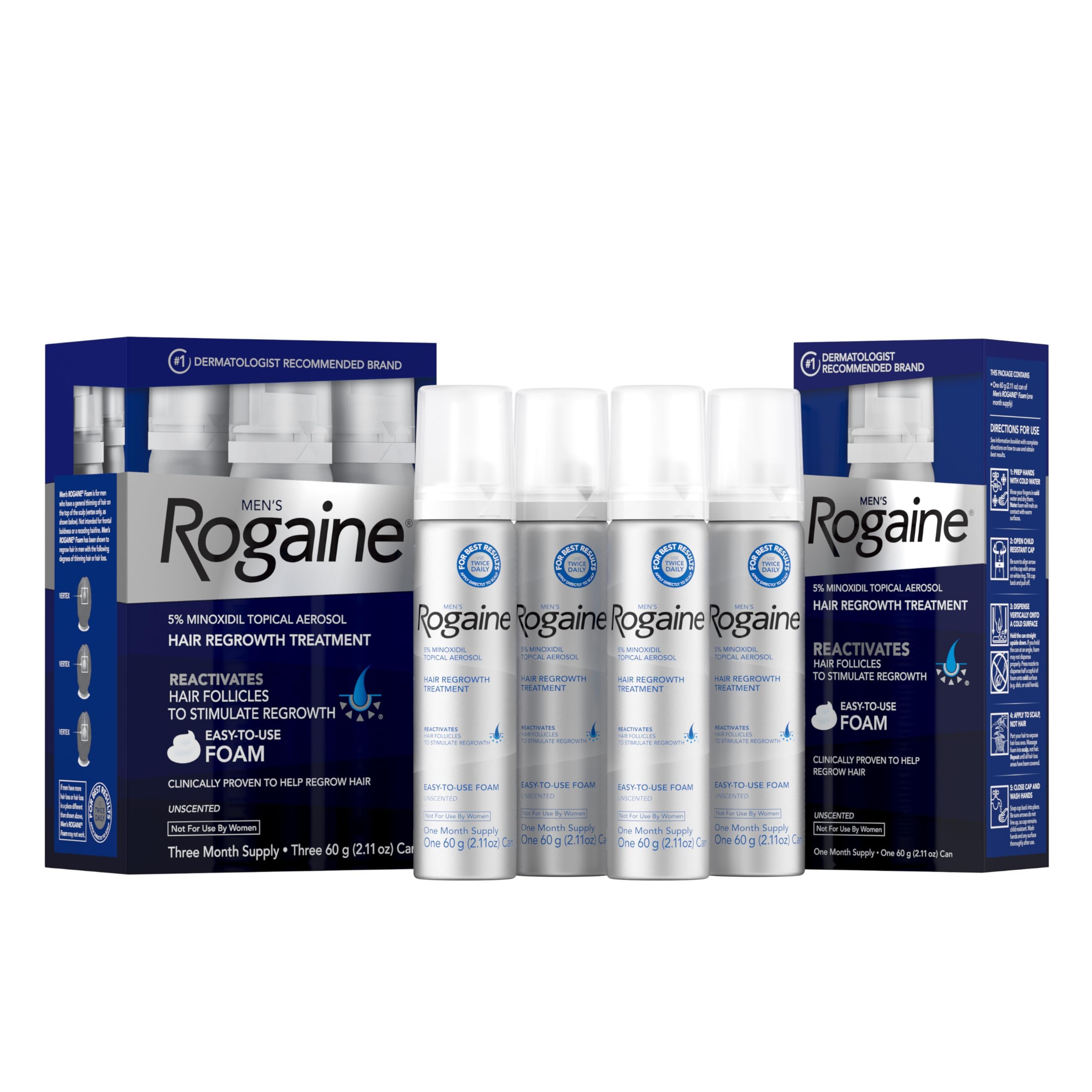 Foto 2 pulgar | Tratamiento De Pérdida De Cabello Rogaine 5% Minoxidil Foam Para Hombres - Venta Internacional.