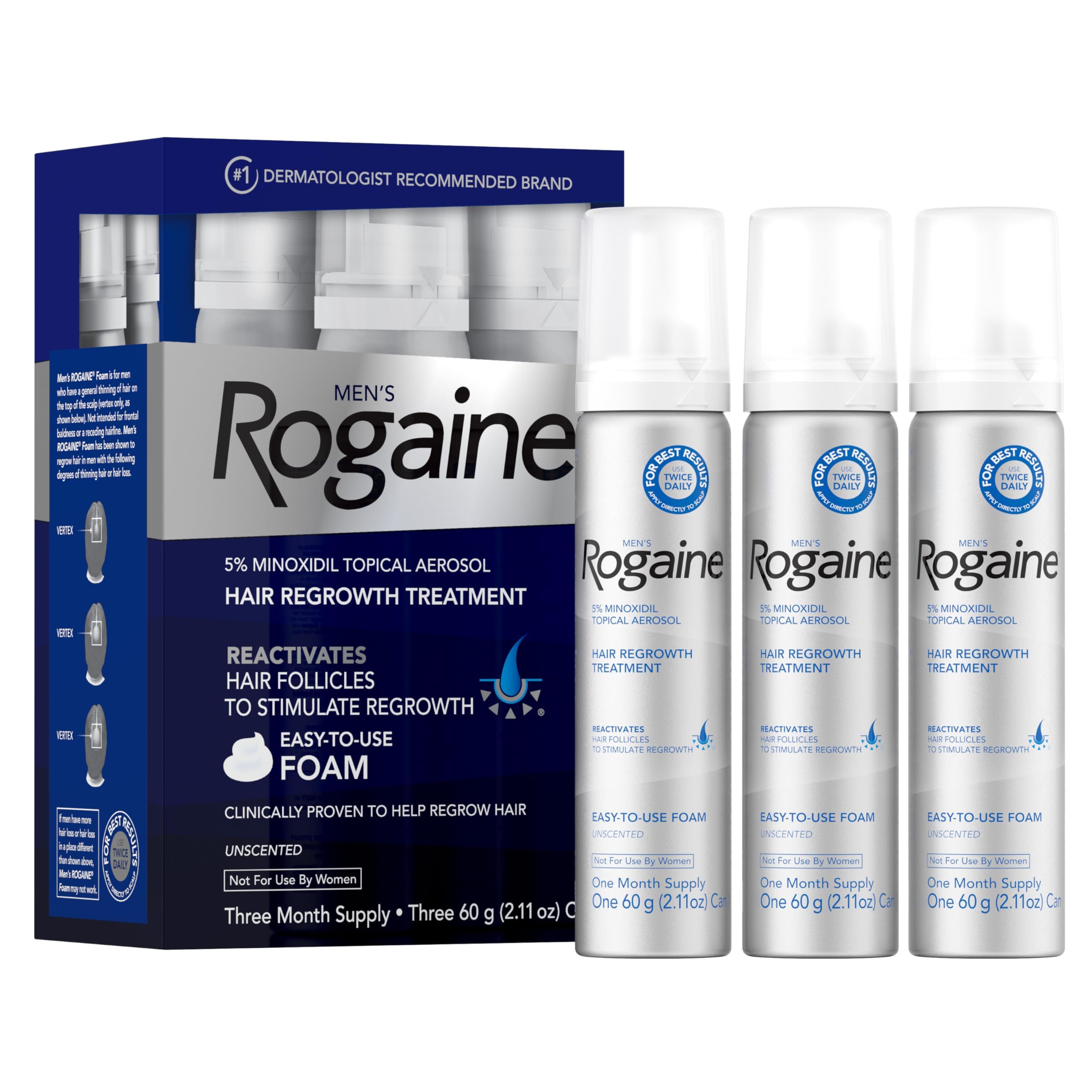 Foto 2 pulgar | Espuma De Tratamiento Para El Crecimiento Del Cabello Rogaine 5% Minoxidil Men - Venta Internacional.