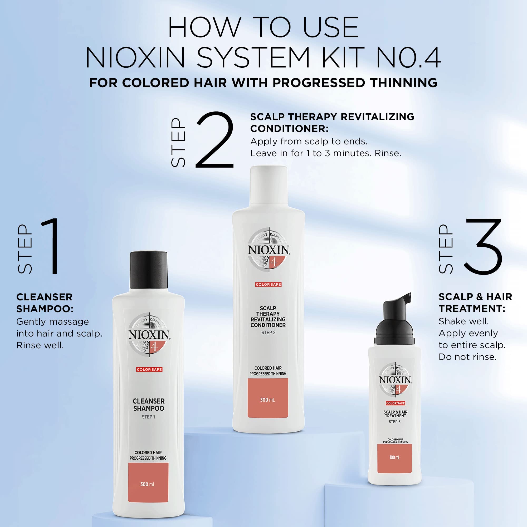 Foto 5 pulgar | Kit De Tratamiento Capilar Nioxin 4 Para Adelgazar El Cabello Teñido Durante 3 Meses - Venta Internacional.