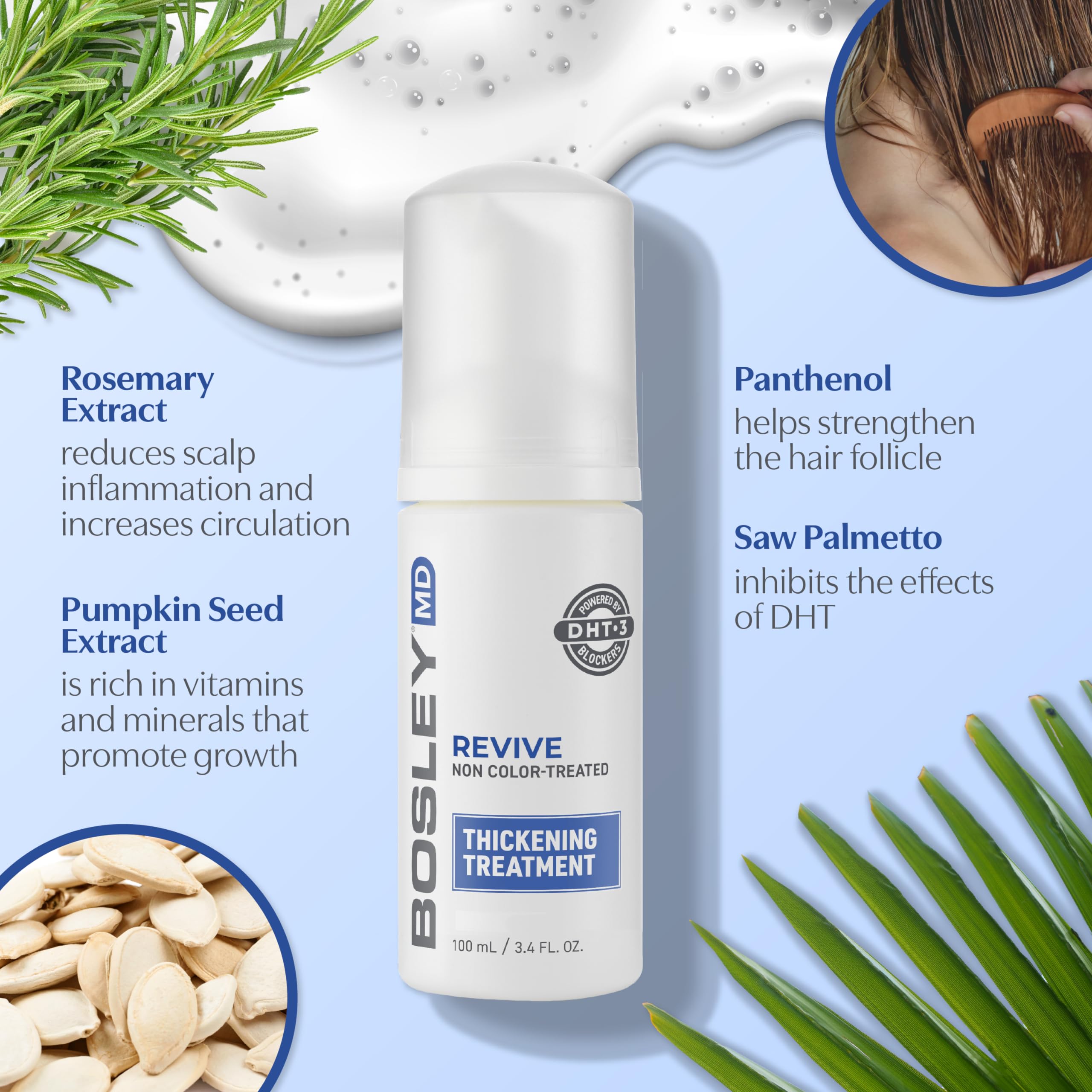 Foto 6 pulgar | Tratamiento Espesante Bosleymd, Espuma Líquida Para Cabello, 100 Ml - Venta Internacional.