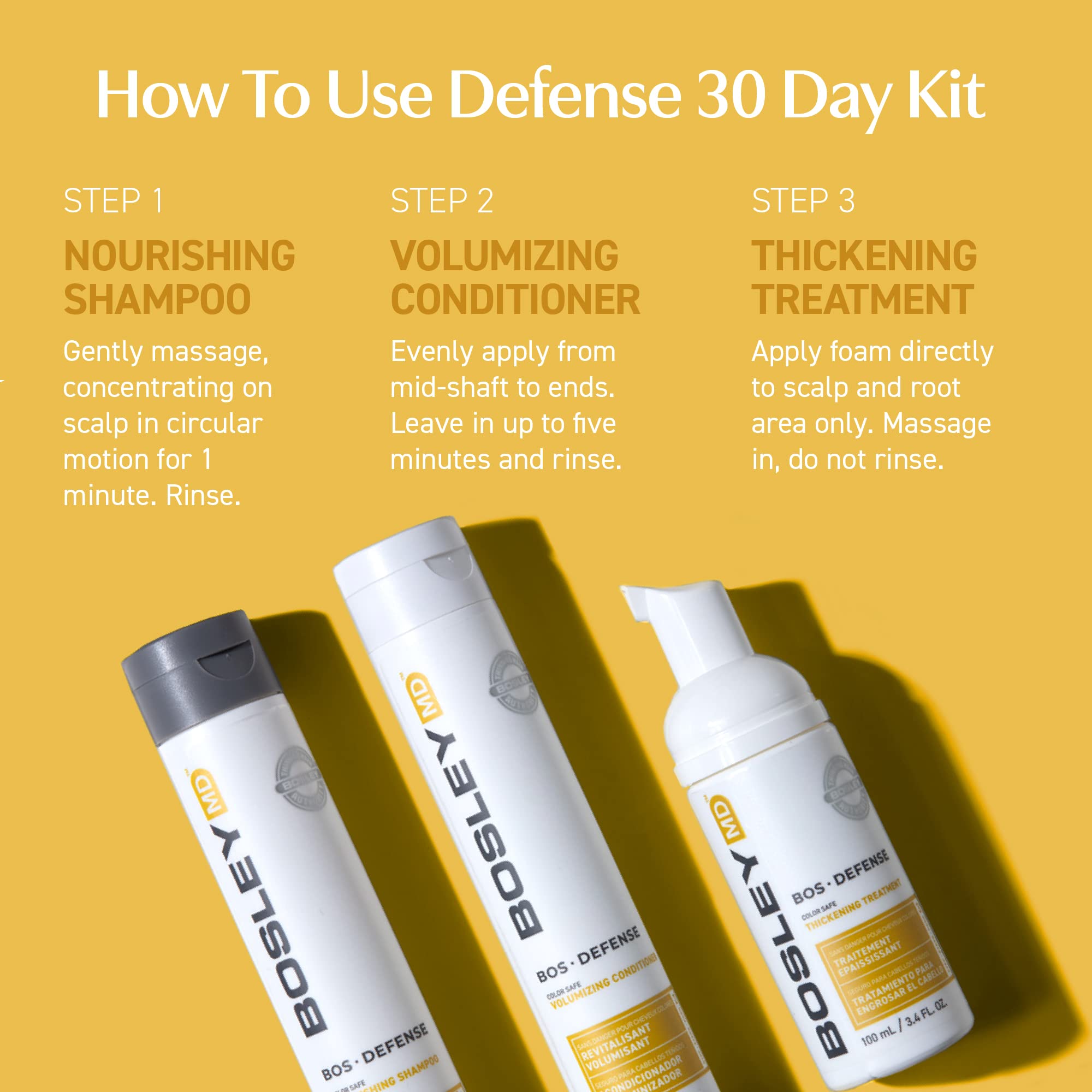Foto 5 pulgar | Kit De Prevención De Adelgazamiento Del Cabello Bosleymd Bosdefense 30 Días - Venta Internacional.