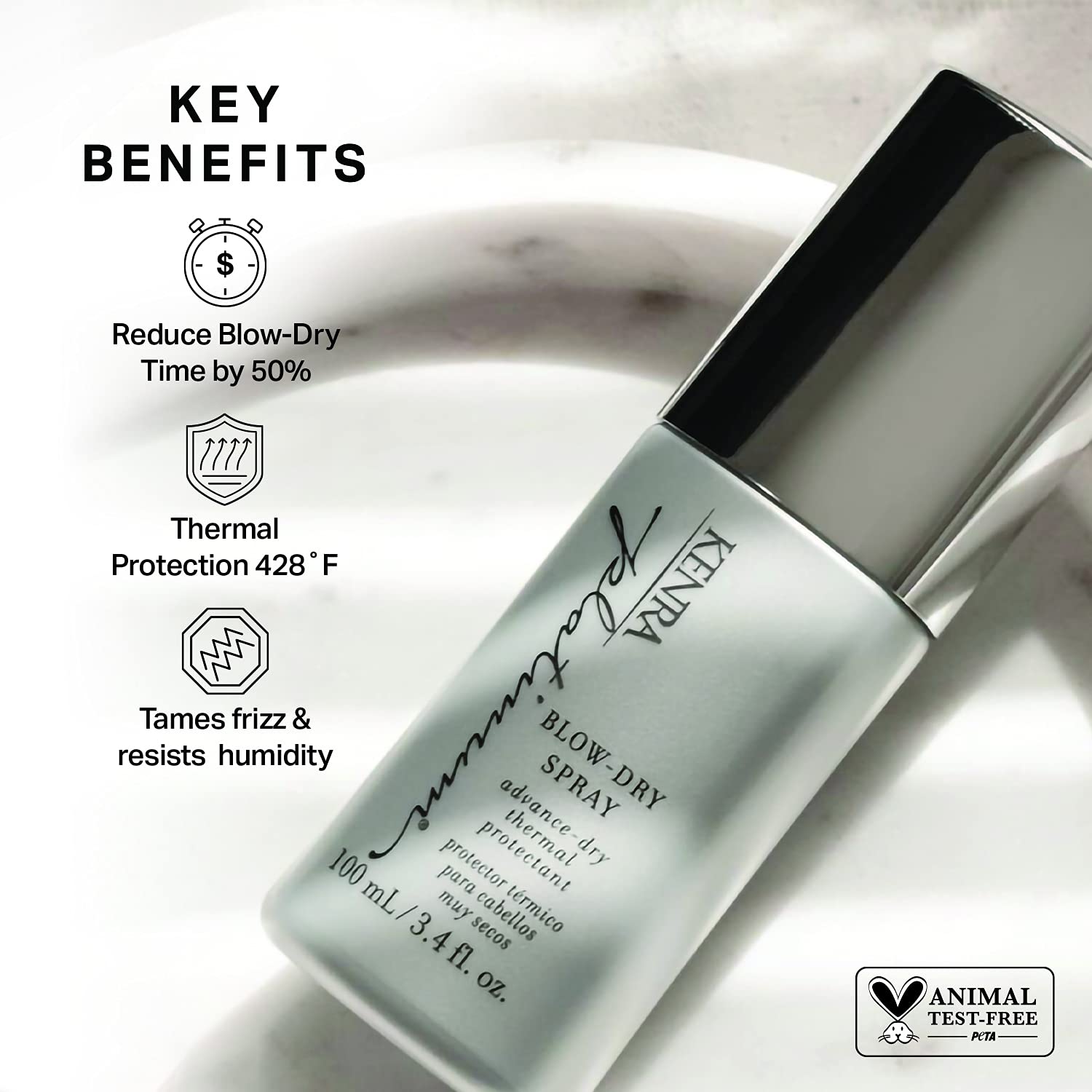 Foto 3 pulgar | Blow-dry Spray Kenra Platinum, Protector Térmico Que Ahorra Tiempo, 100 Ml - Venta Internacional.