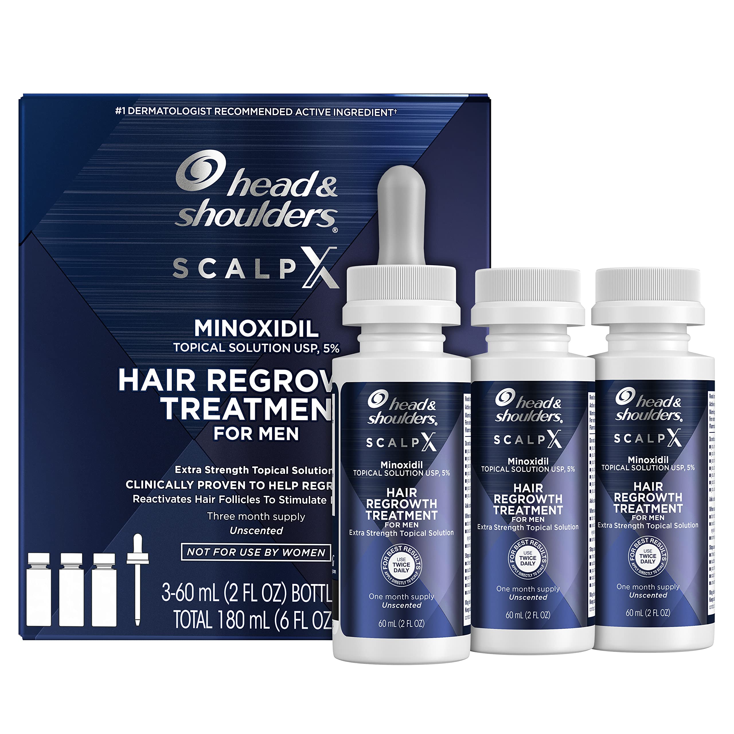 Foto 1 | Tratamiento Para El Crecimiento Del Cabello, Cabeza Y Hombros, Cuero Cabelludo X 5% De Minoxidil - Venta Internacional.
