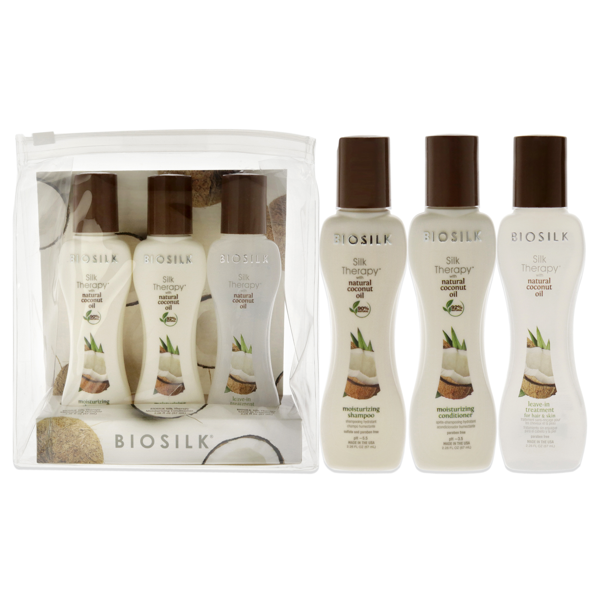 Set Biosilk Silk Therapy Con Aceite De Coco Natural, 3 Unidades - Venta Internacional.