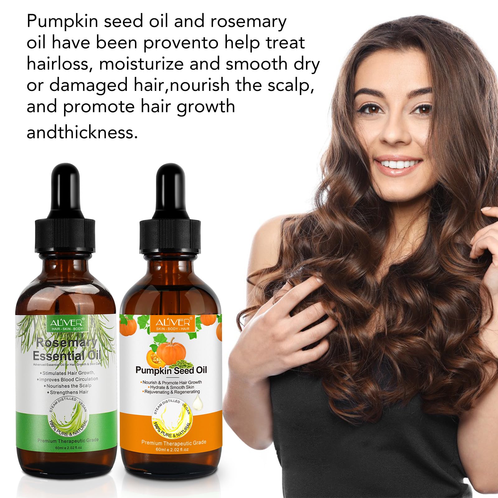 Foto 5 pulgar | Kit De Aceites Para El Crecimiento Del Cabello, Aceite De Romero Y Aceite De Semillas De Calabaza - Venta Internacional.