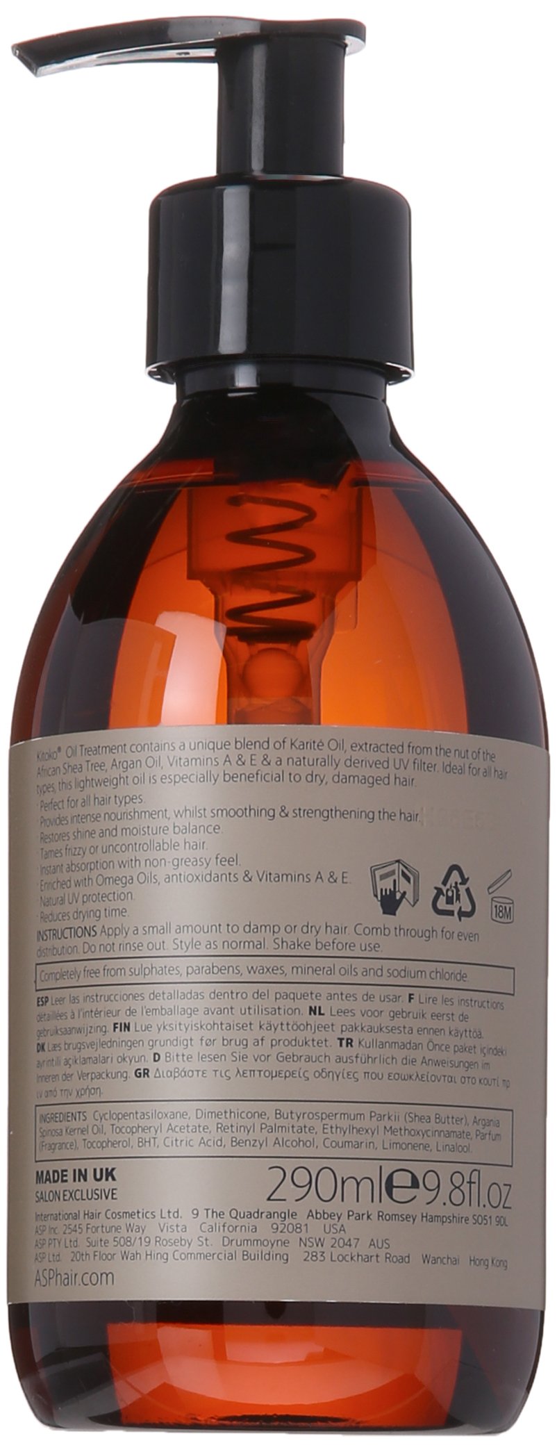 Foto 3 pulgar | Tratamiento Oleoso Kitoko Oil 290 Ml Para Todo Tipo De Cabello - Venta Internacional.