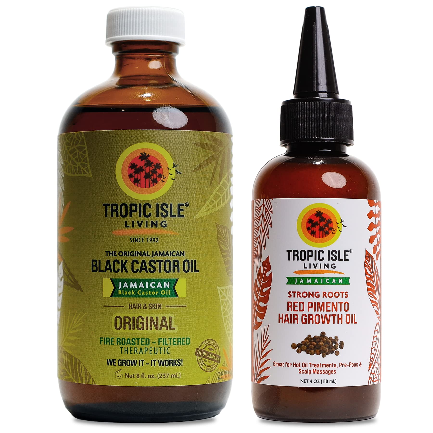 Set De Aceite Tropic Isle Living Jamaican Black Castor 240 Ml Y Rojo - Venta Internacional.