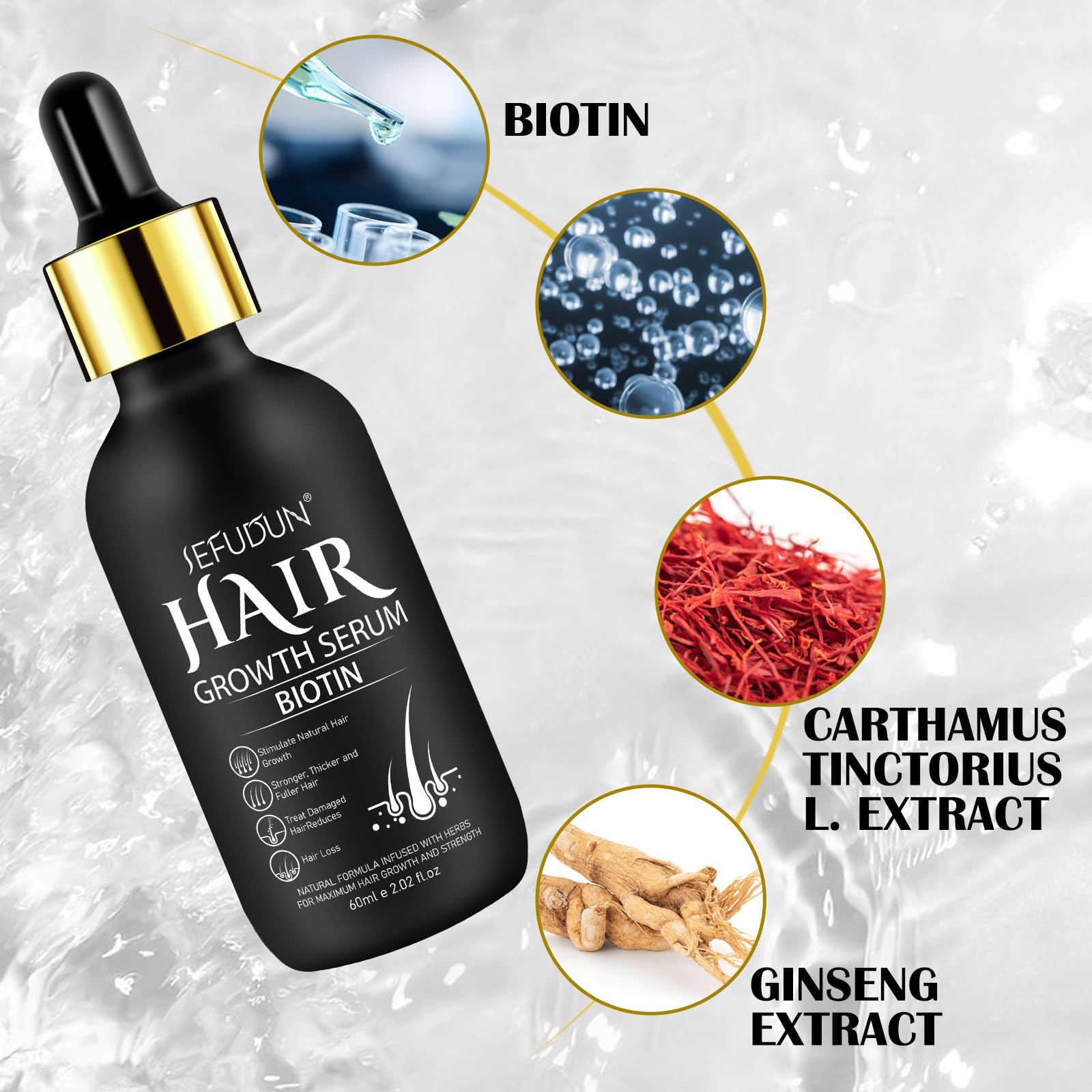 Foto 2 | Kit Para El Crecimiento Del Cabello Con Minoxidil 5% Para Hombres Y Mujeres Y Suero De Biotina - Venta Internacional.