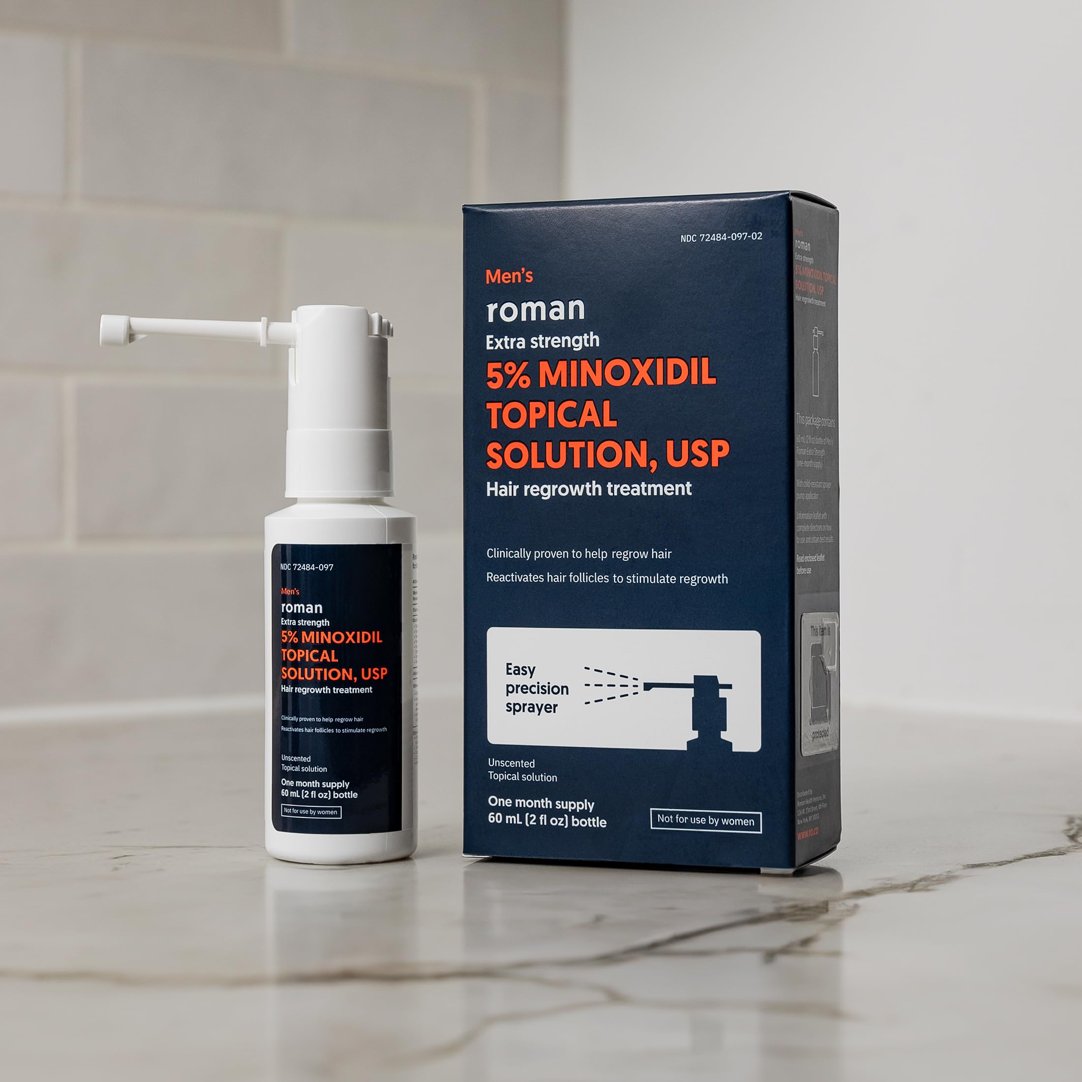 Foto 4 | Spray De Tratamiento Para El Crecimiento Del Cabello Roman Minoxidil 5% Para Hombres, 1 Ml - Venta Internacional.