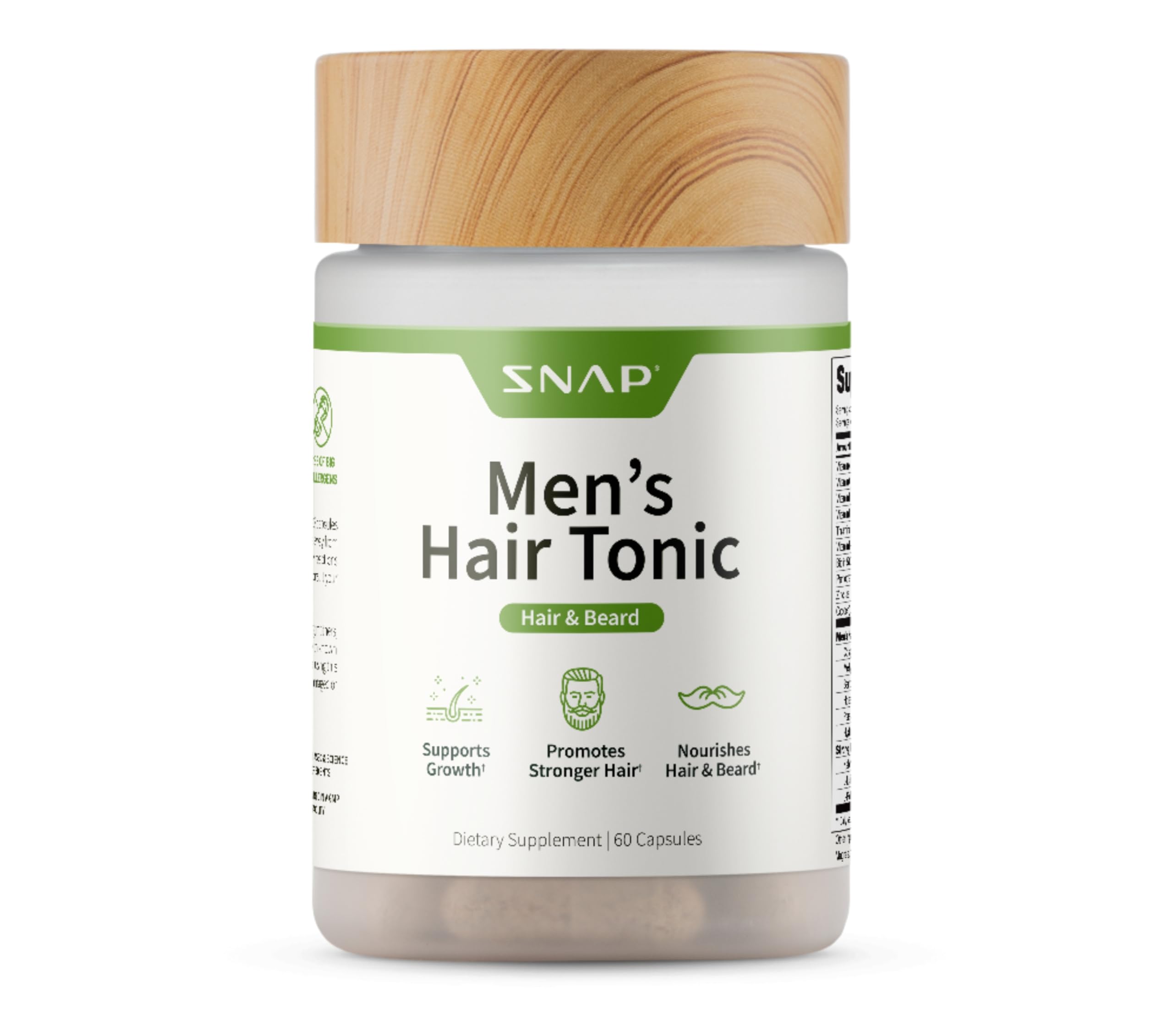 Foto 2 pulgar | Suplemento Para El Crecimiento Del Cabello Snap Supplements Para Hombres (60 Cápsulas) - Venta Internacional.