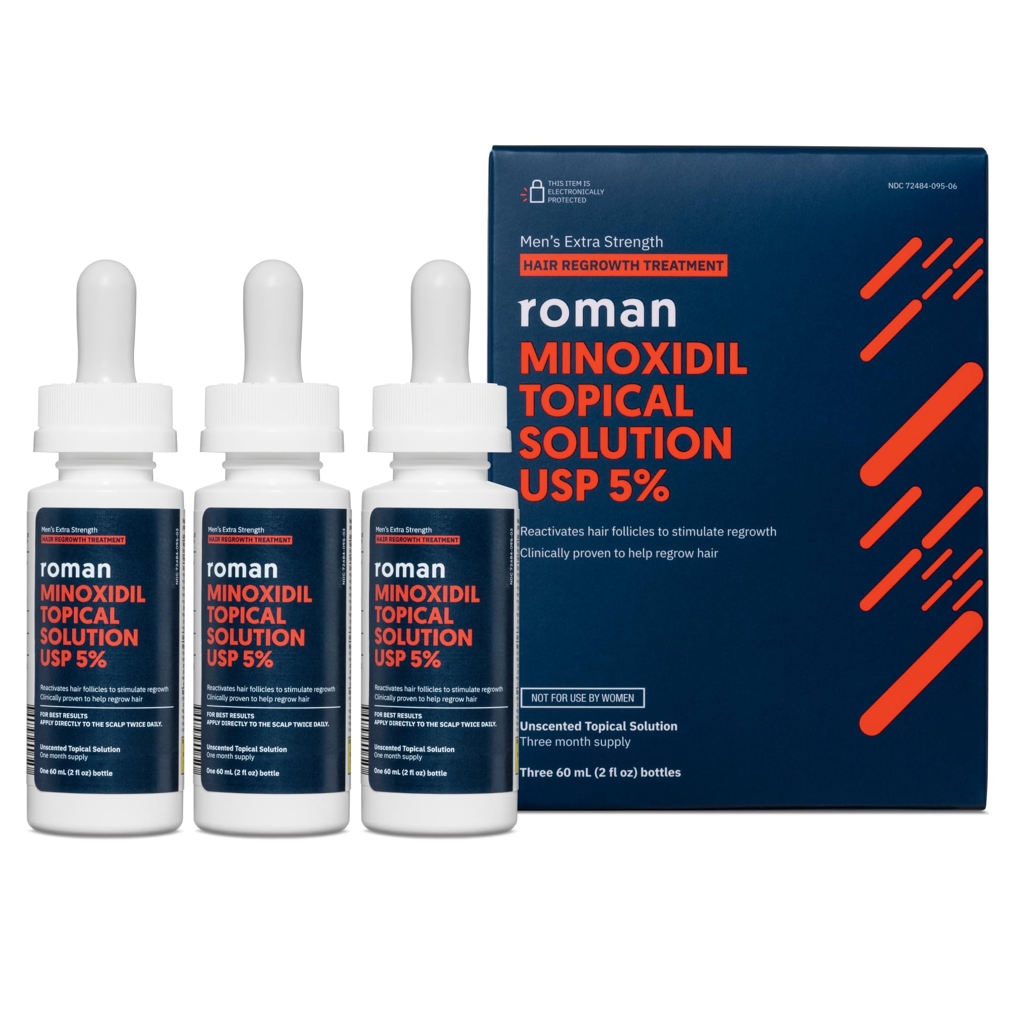 Foto 2 pulgar | Tratamiento Para La Caída Del Cabello Roman, Solución Tópica Para Hombres Con 5% De Minoxidi - Venta Internacional.