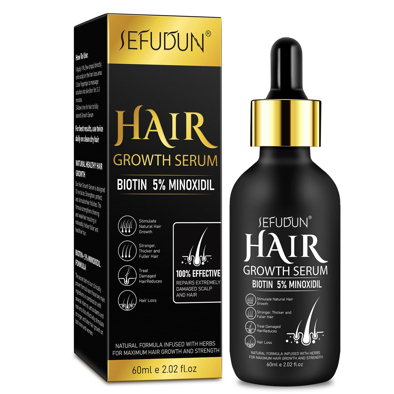 Foto 2 pulgar | Sérum Para El Crecimiento Del Cabello Con Minoxidil Al 5% Para La Caída Del Cabello, 30 Ml, Genérico - Venta Inter