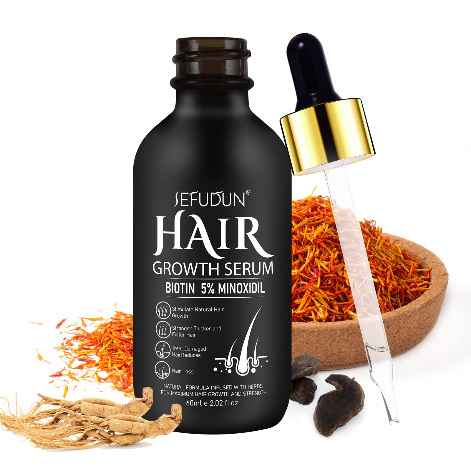 Foto 2 | Sérum Para El Crecimiento Del Cabello Con Minoxidil Al 5% Para La Caída Del Cabello, 30 Ml, Genérico - Venta Inter