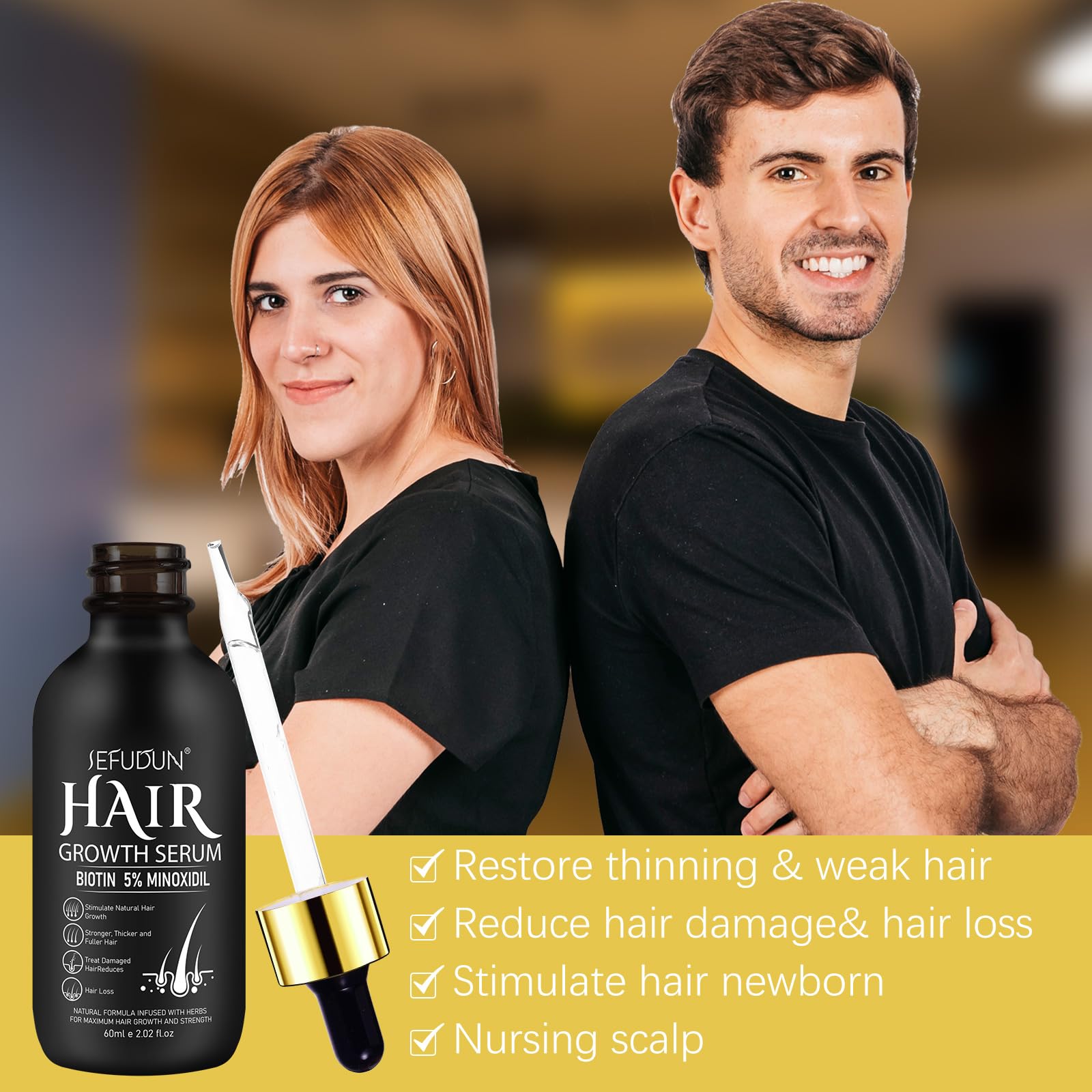 Foto 6 pulgar | Aceite Para El Crecimiento Del Cabello Con 5% De Minoxidil Para Hombres Y Mujeres, 120 Ml X2 - Venta Internacional.