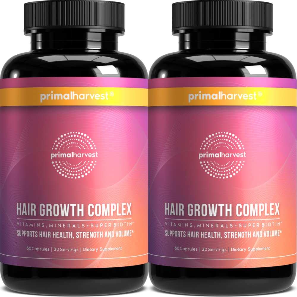 Suplemento Primal Harvest De Vitaminas Para El Crecimiento Del Cabello, 120 Píldoras X2 - Venta Internacional.