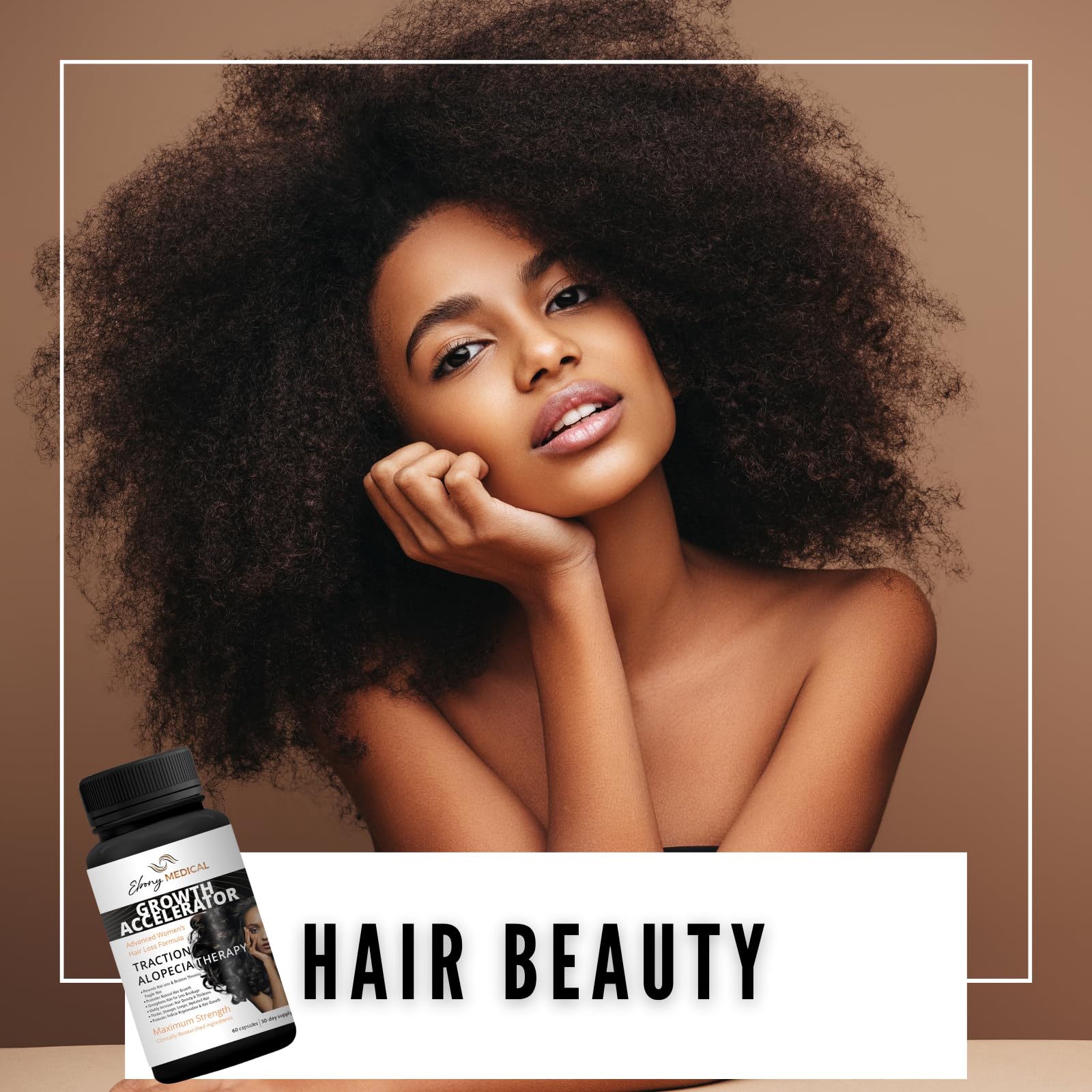 Foto 4 | Suplemento Ebony Medical Para El Crecimiento Del Cabello, Tracción, Alopecia 30d - Venta Internacional.