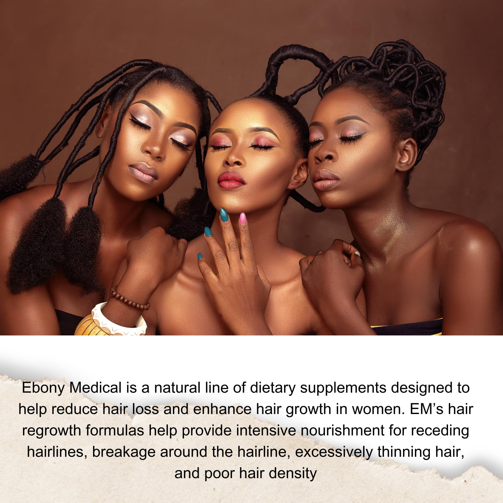 Foto 7 pulgar | Suplemento Ebony Medical Para El Crecimiento Del Cabello, Tracción, Alopecia 30d - Venta Internacional.