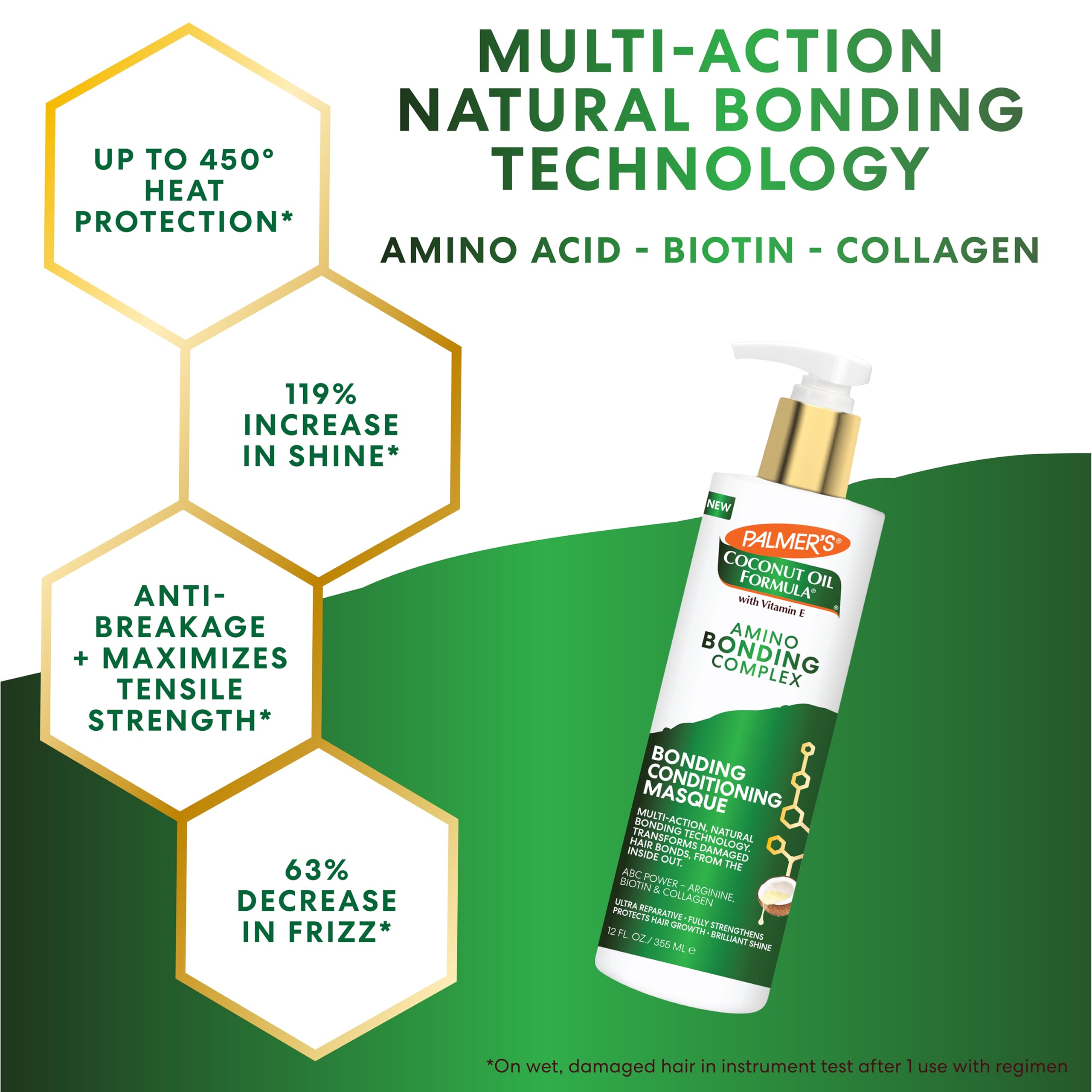 Foto 5 pulgar | Mascarilla Capilar Palmer's Amino Bonding Complex 350 Ml Con Aceite De Coco - Venta Internacional.