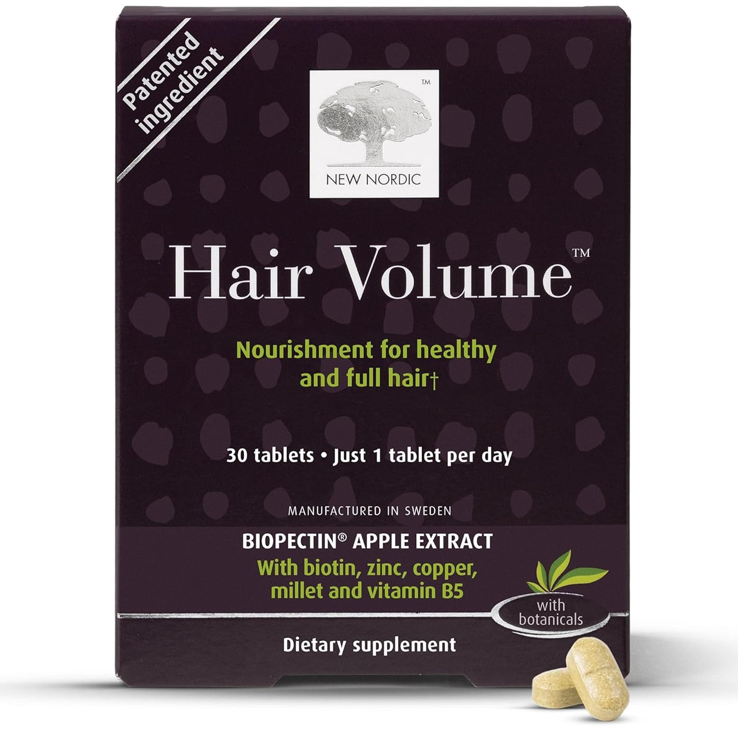 Foto 2 pulgar | Hair Volume Tablets New Nordic 3000 Mcg Biotina 30 Tabletas - Venta Internacional
