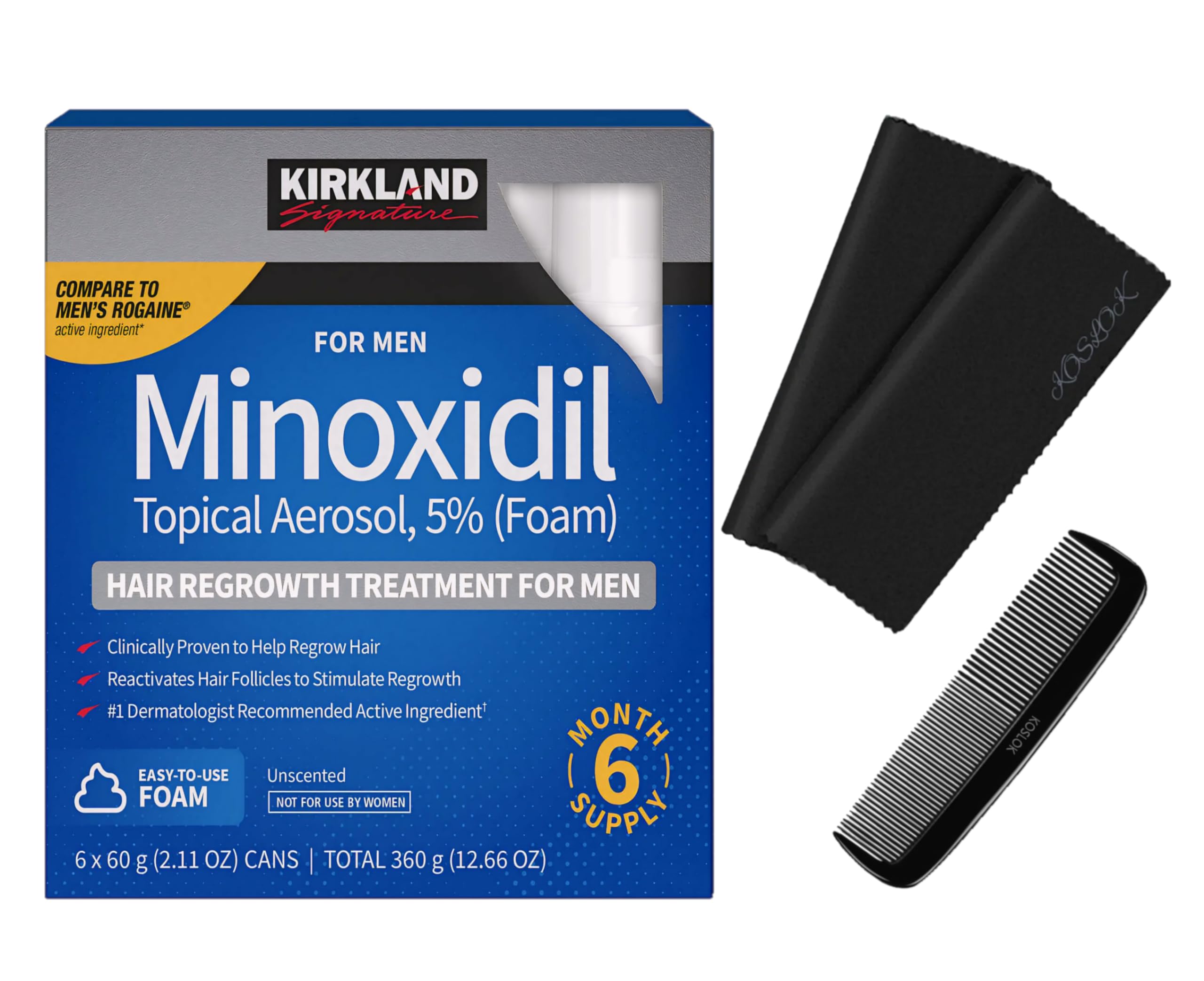 Tratamiento para el Crecimiento del Cabello Kirkland Signature Minoxidil Foam - Venta Internacional