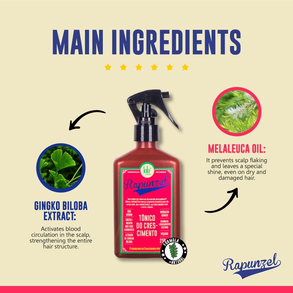 Foto 5 pulgar | Tónico Para El Crecimiento Del Cabello Lola From Rio Rapunzel 250 Ml - Venta Internacional.