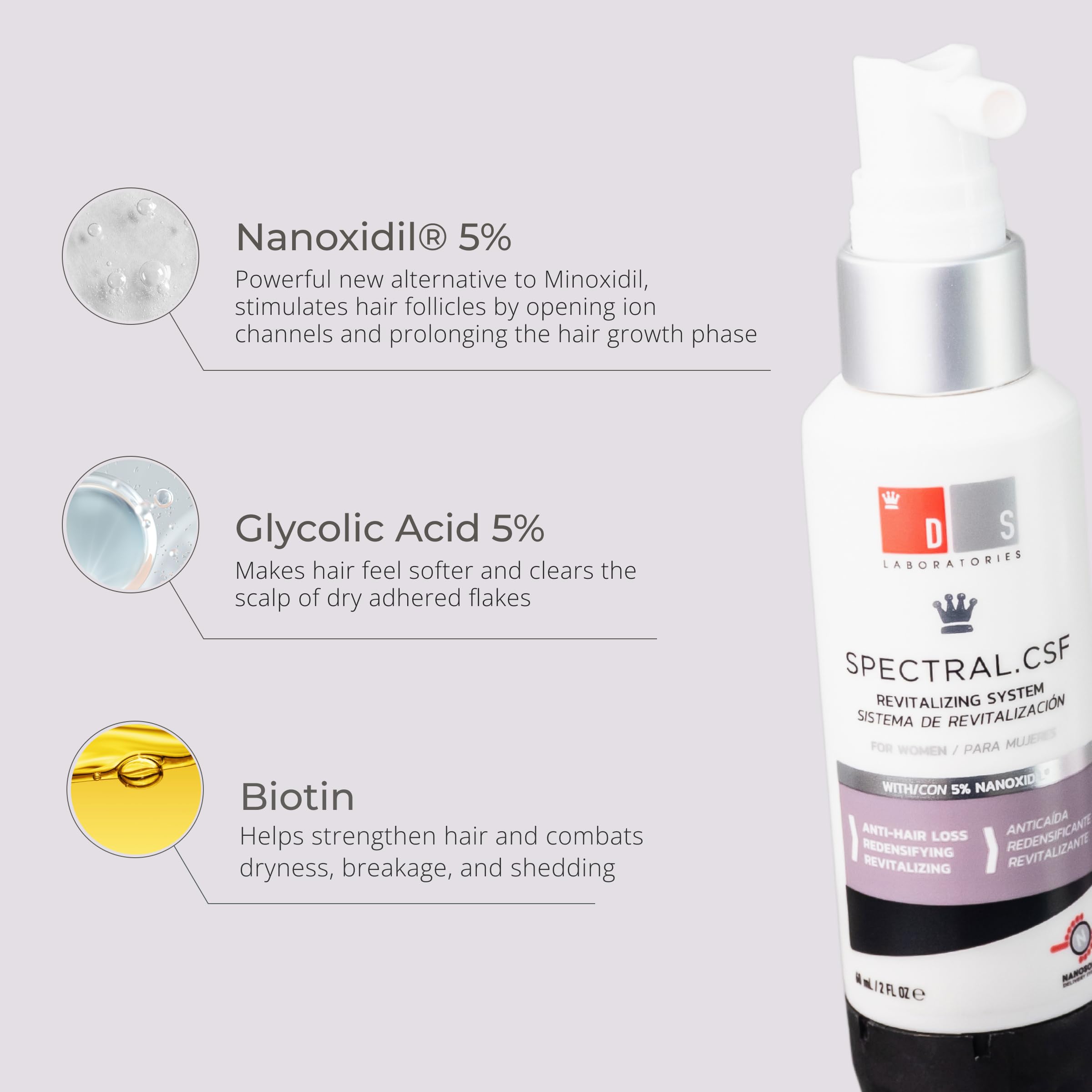 Foto 5 | Sérum Capilar Ds Laboratories Spectral.csf Biotin Women - Venta Internacional.