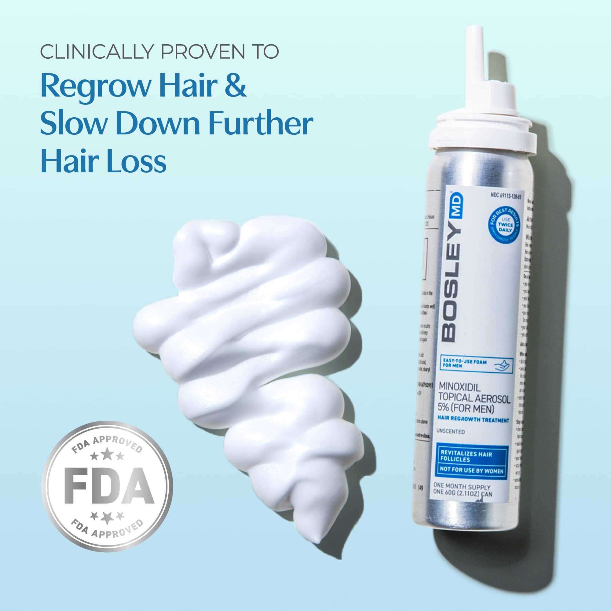 Foto 5 pulgar | Tratamiento Adelgazante Bosleymd Minoxidil Foam 5% 60 Ml 1 Mes - Venta Internacional.