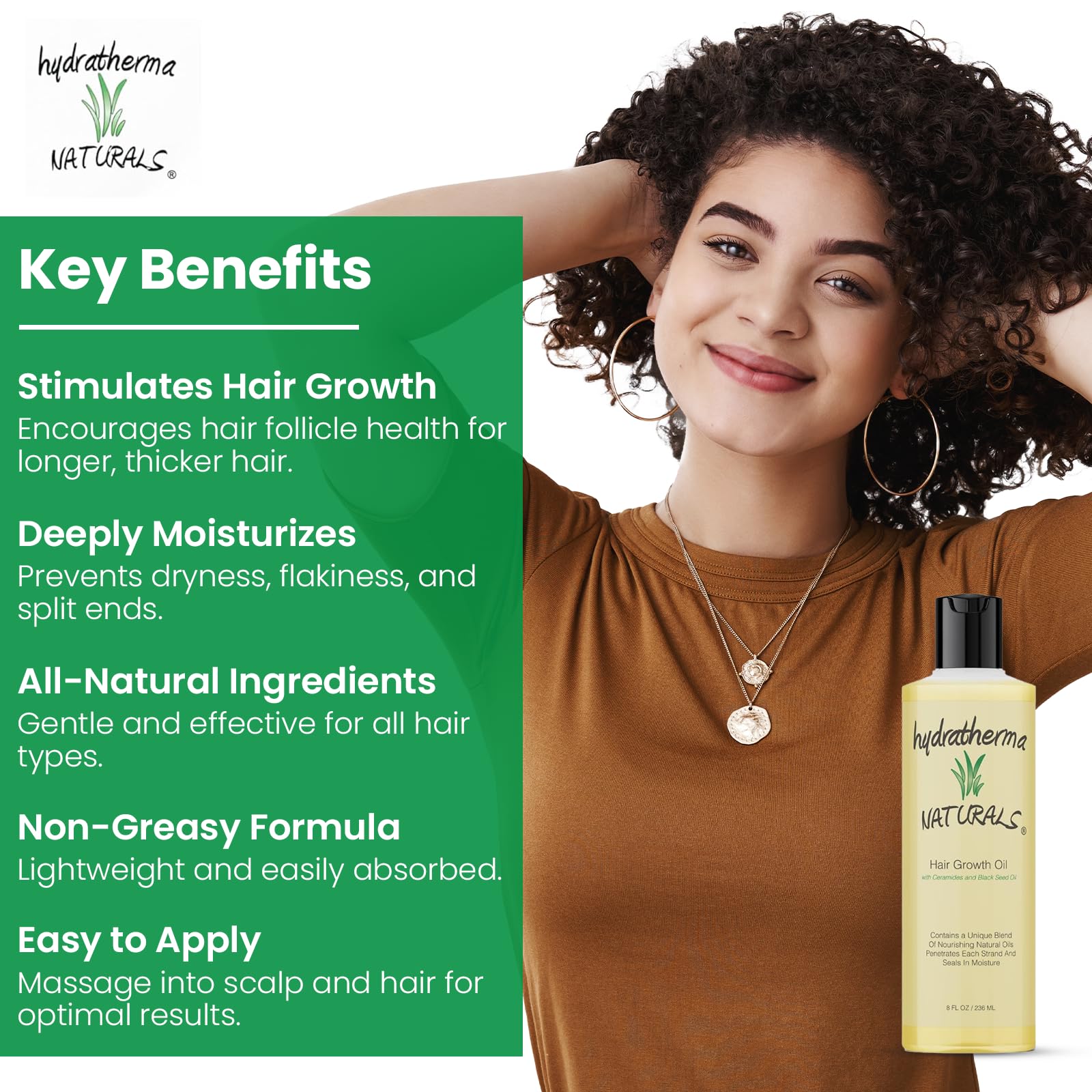 Foto 6 pulgar | Aceite Para El Crecimiento Del Cabello Hydratherma Naturals 240 Ml Para Todo Tipo De Cabello - Venta Internacional.