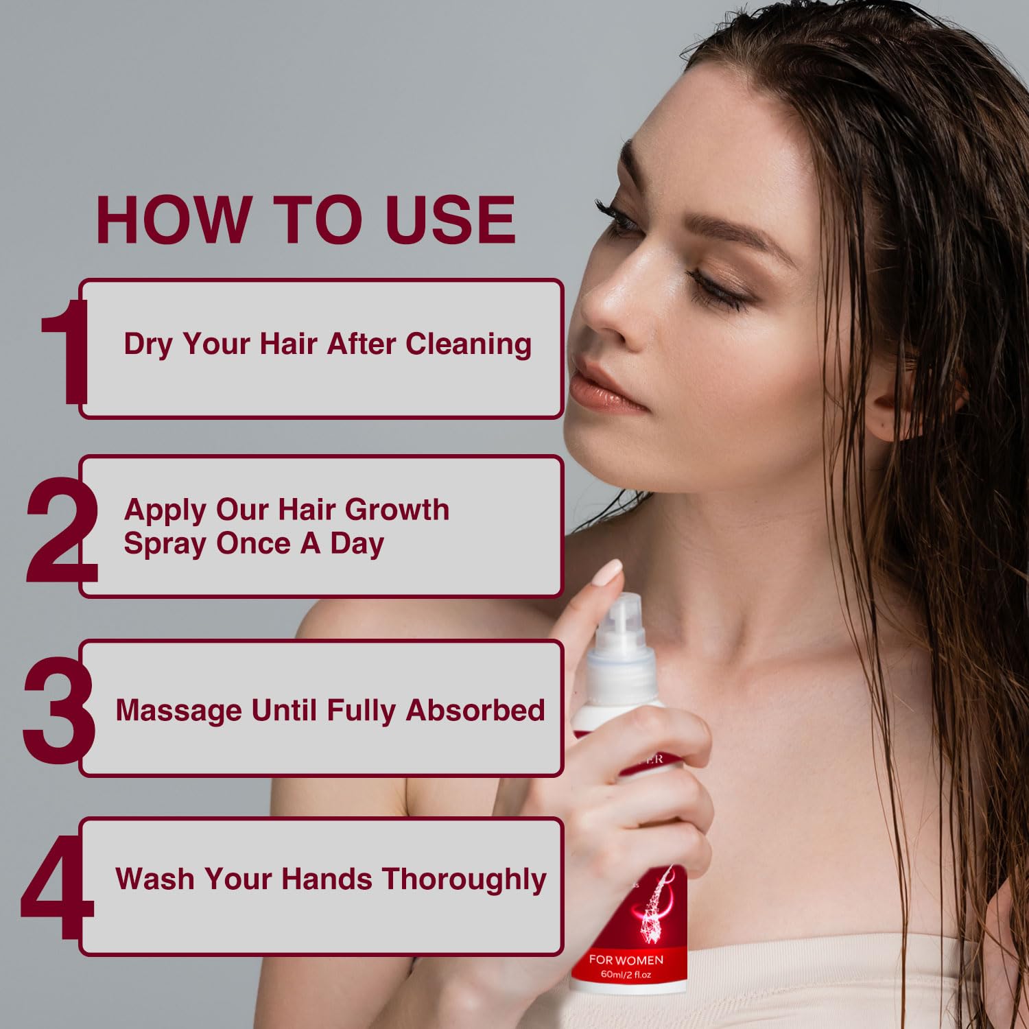 Foto 5 pulgar | Spray Para El Crecimiento Del Cabello Yzmoffer Con 5% De Minoxidil Para Mujeres, 56 Ml - Venta Internacional.