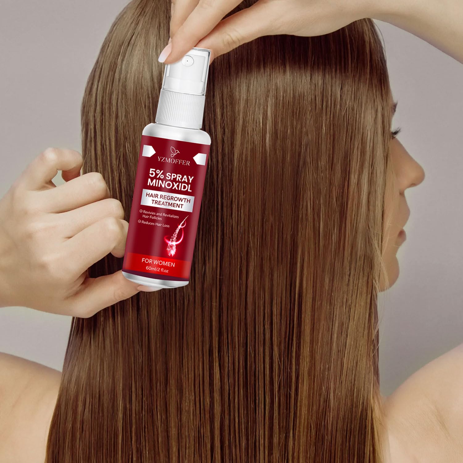 Foto 8 pulgar | Spray Para El Crecimiento Del Cabello Yzmoffer Con 5% De Minoxidil Para Mujeres, 56 Ml - Venta Internacional.