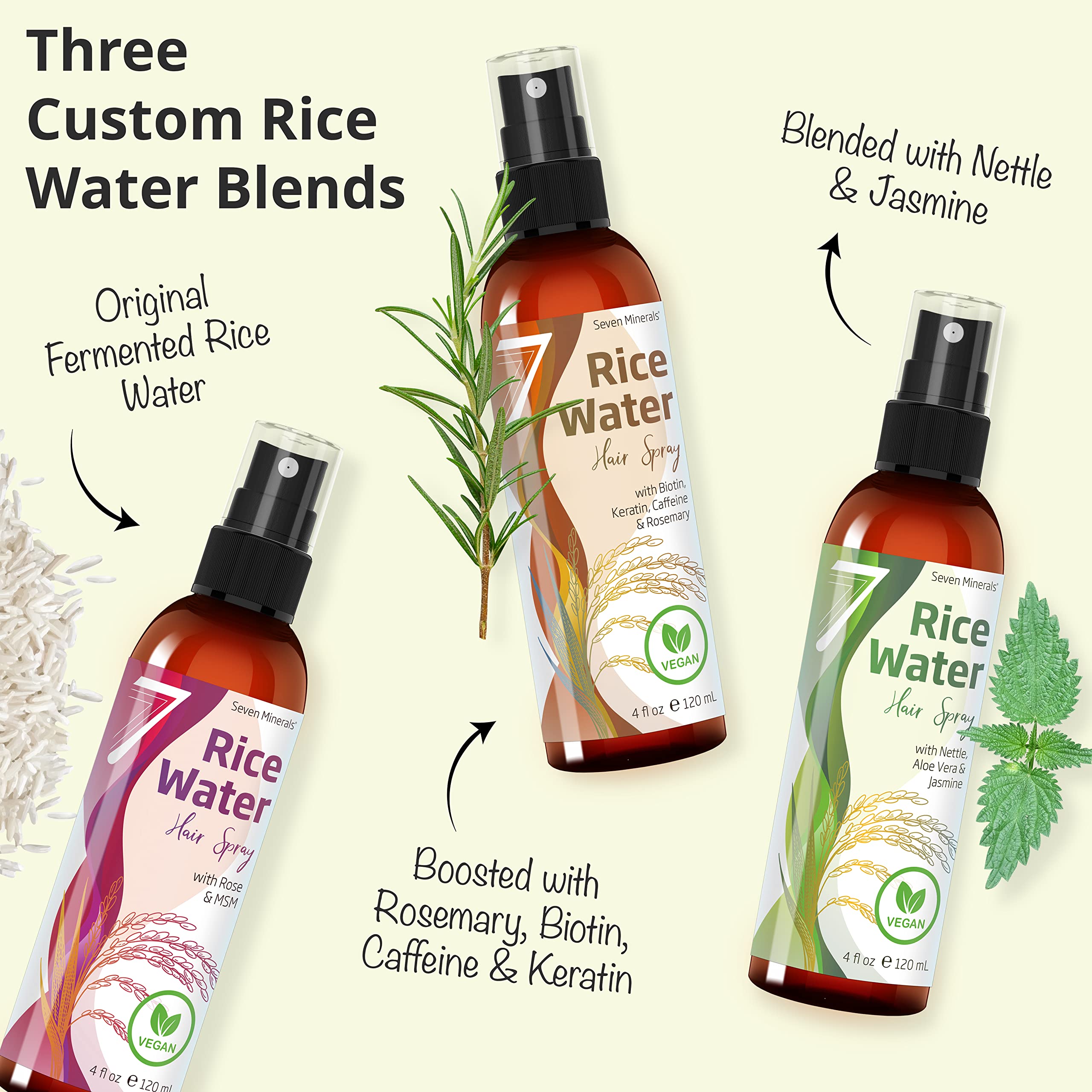 Foto 6 pulgar | Spray De Agua De Arroz Con Siete Minerales Fermentados, 120 Ml, Para El Crecimiento Del Cabello - Venta Internacional.