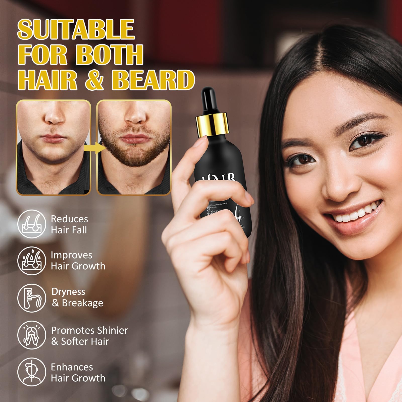 Foto 2 | Kit Para El Crecimiento Del Cabello Y Aceite Derma Roller Para El Crecimiento Del Cabello, 0,25 Mm, 60 Ml - Vent