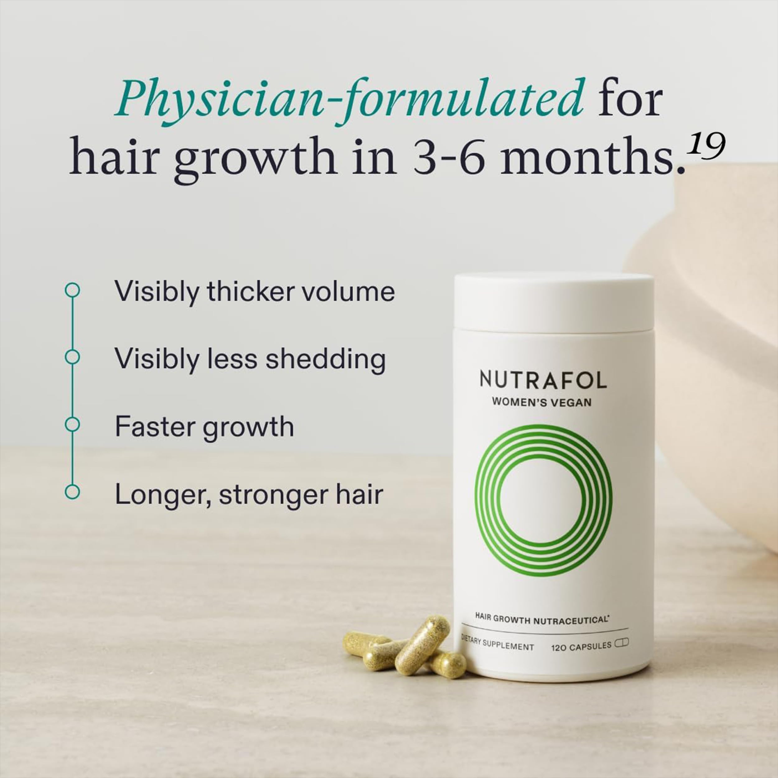 Foto 3 pulgar | Suplementos Para El Crecimiento Del Cabello Nutrafol, Suministro De 2 Meses Para Mujeres - Venta Internacional.