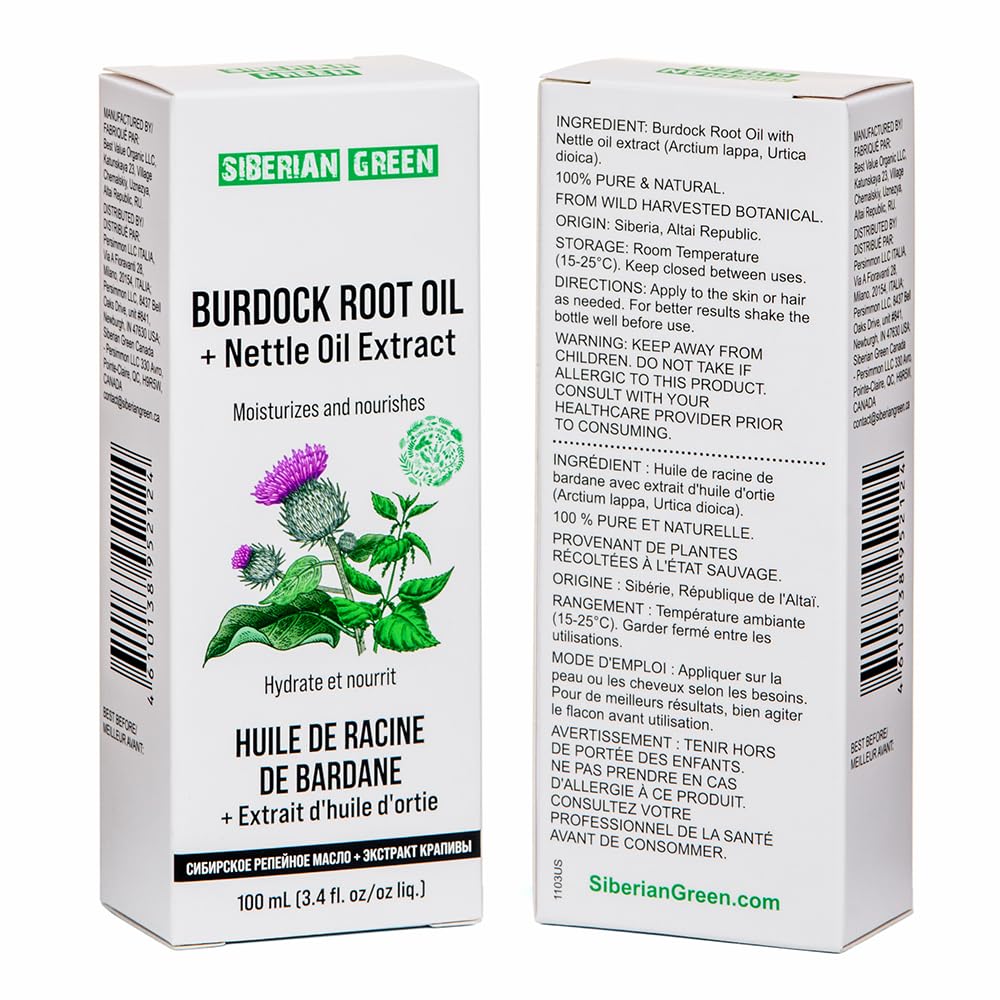 Foto 4 pulgar | Aceite Para El Crecimiento Del Cabello, Bardana Verde Siberiana Con Ortiga, 100 Ml - Venta Internacional.