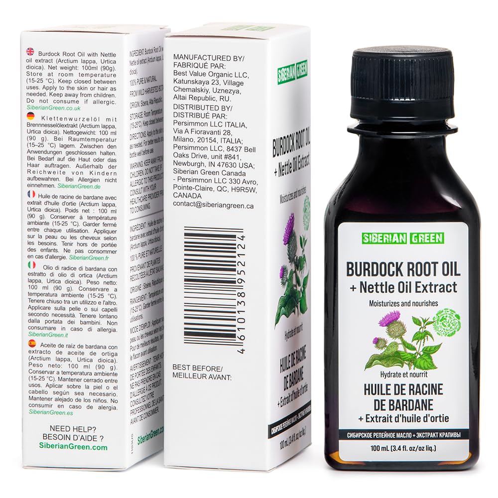 Foto 5 pulgar | Aceite Para El Crecimiento Del Cabello, Bardana Verde Siberiana Con Ortiga, 100 Ml - Venta Internacional.
