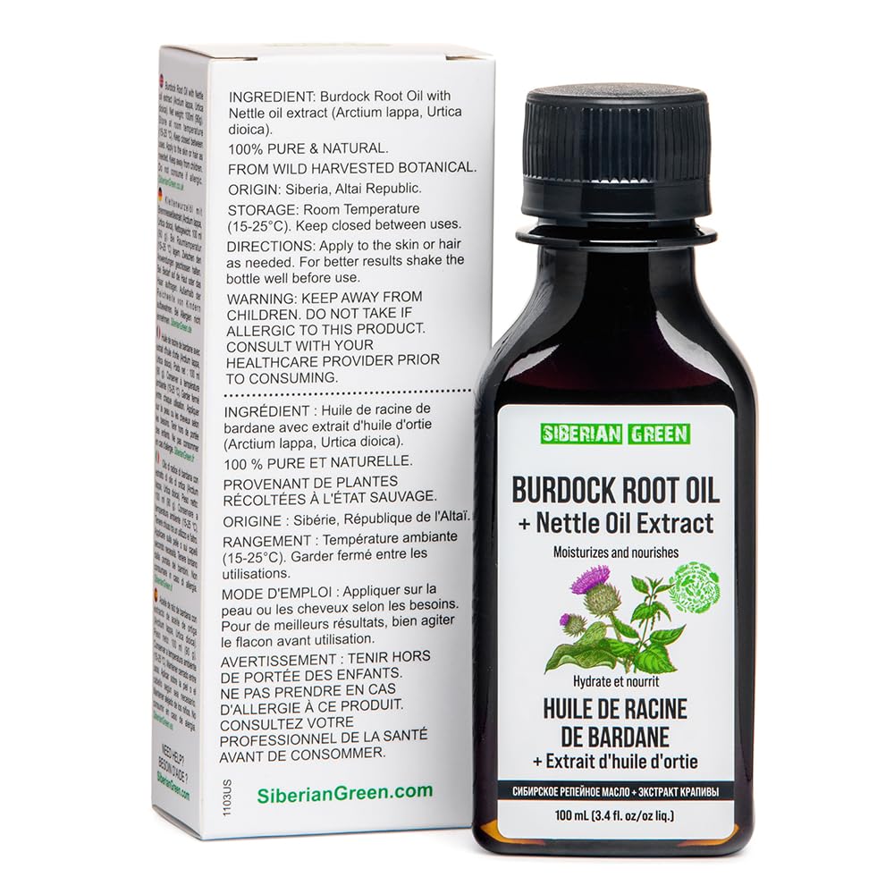 Foto 6 pulgar | Aceite Para El Crecimiento Del Cabello, Bardana Verde Siberiana Con Ortiga, 100 Ml - Venta Internacional.