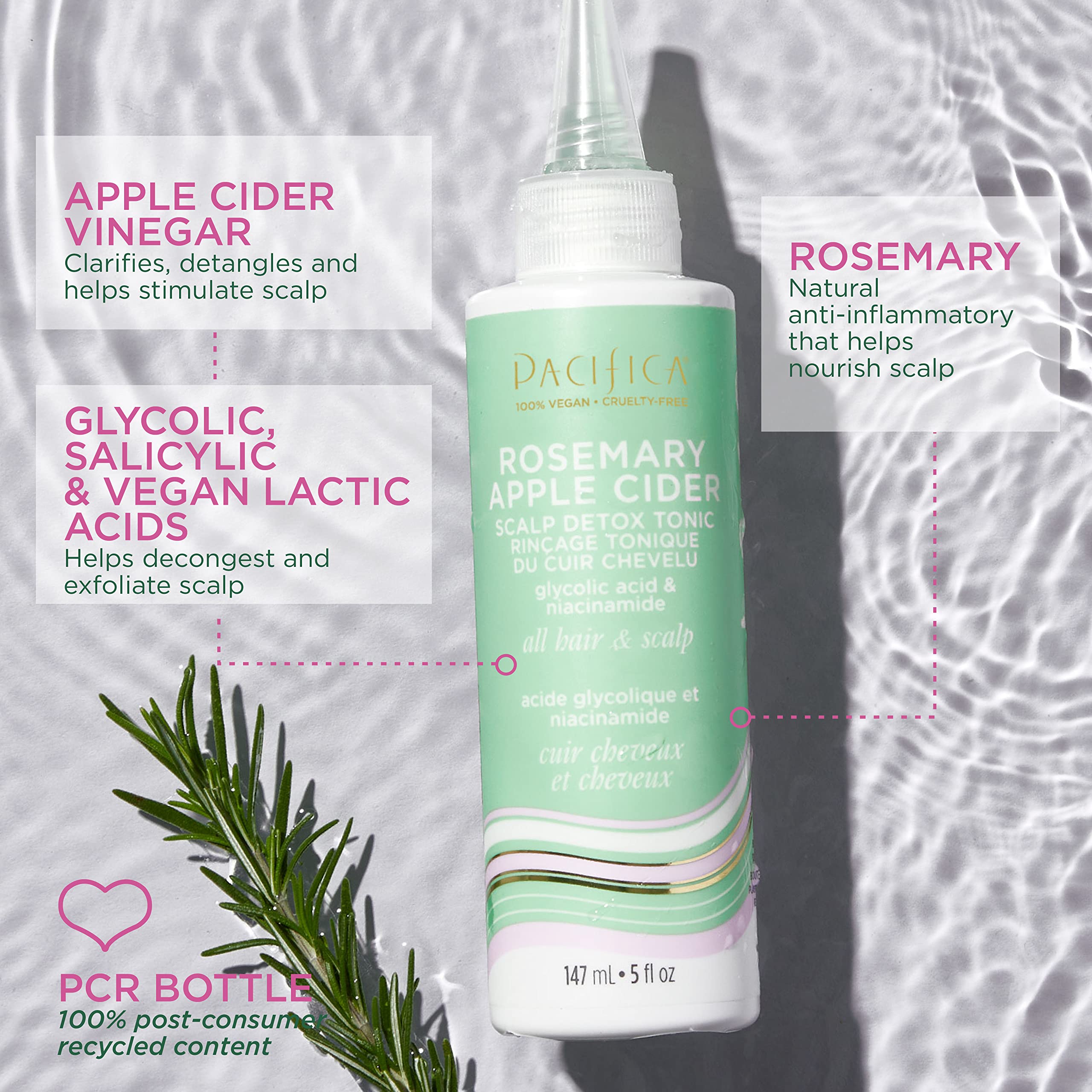 Foto 3 pulgar | Tónico Desintoxicante Para Cuero Cabelludo Pacifica Beauty, Sidra De Manzana Y Romero, 150 Ml - Venta Internacional.