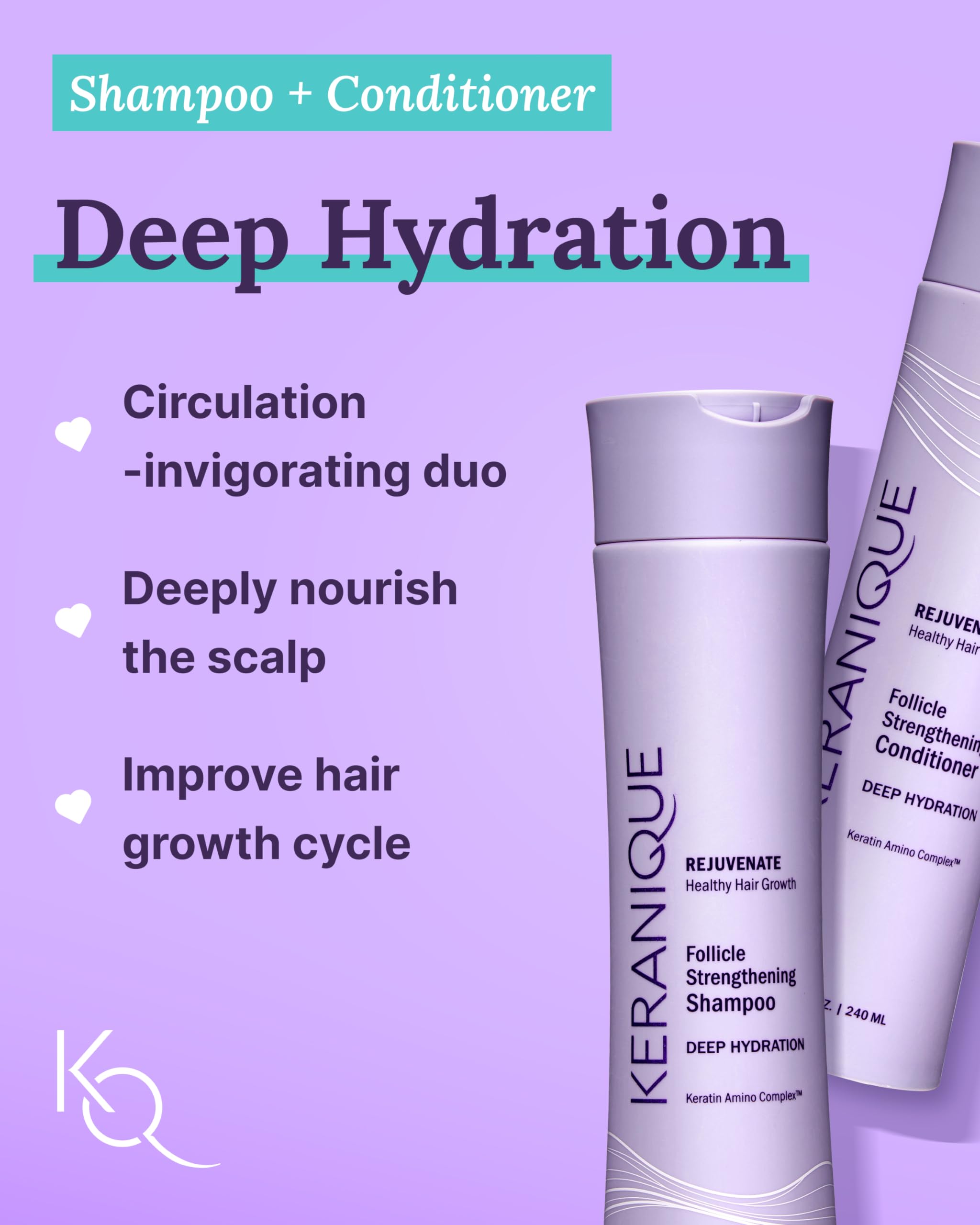 Foto 5 pulgar | Set Keranique Para El Crecimiento Del Cabello Con 2% De Minoxidil Para Mujer Con Champú - Venta Internacional.