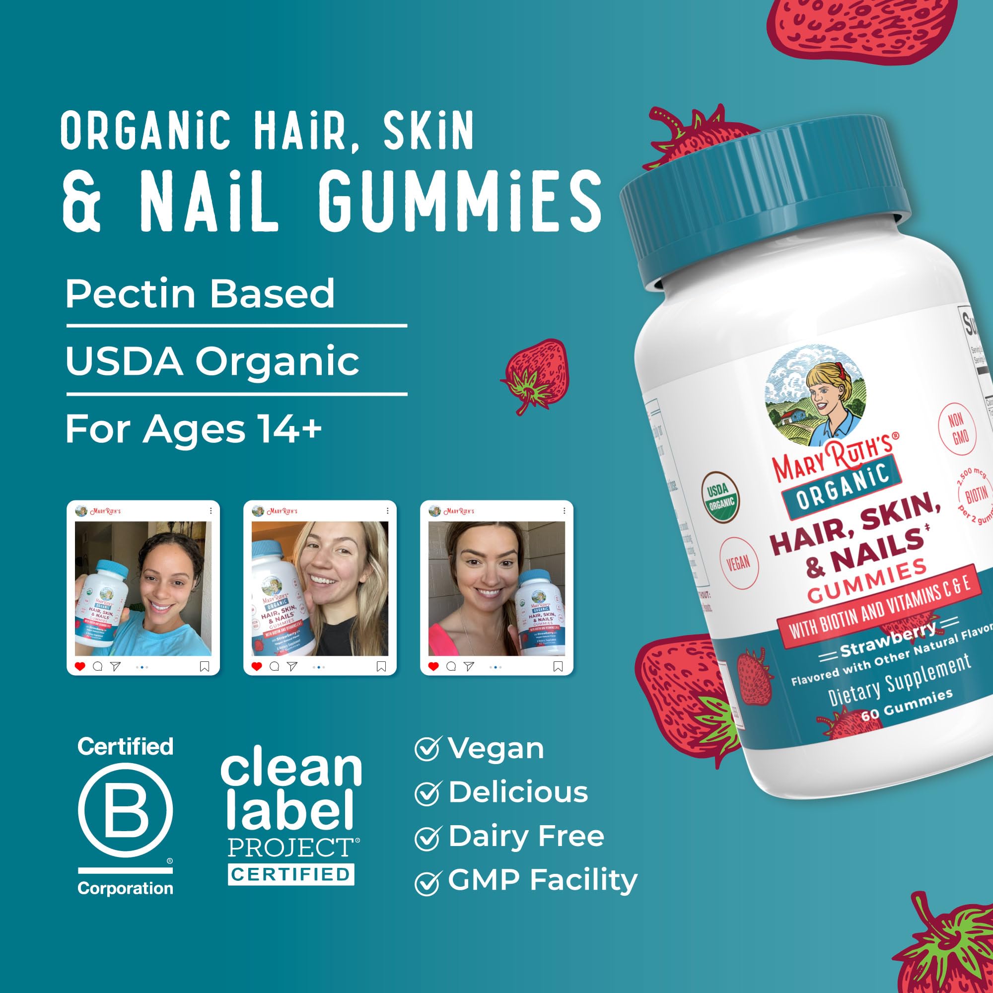 Foto 5 pulgar | Gomitas Maryruth Organics con Biotina y Vitaminas para Cabello/Piel y Uñas 30 Porciones - Venta Internacional