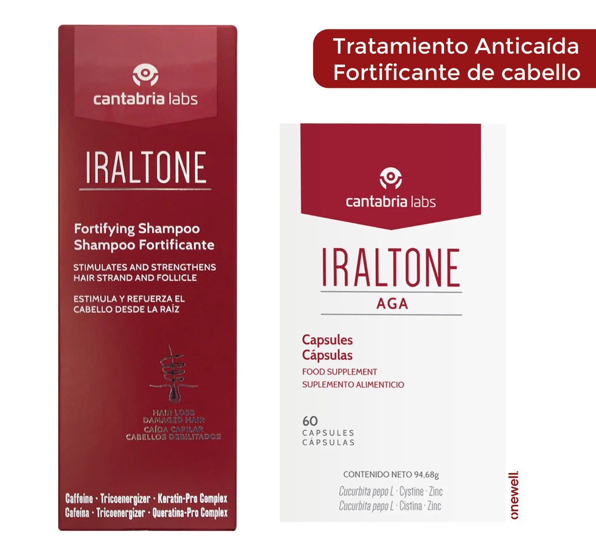 Kit Tratamiento Capilar Anticaída Iraltone: Shampoo Fortificante + Cápsulas Para El Crecimiento Y Fortalecimiento