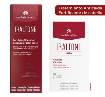 Foto 1 | Kit Tratamiento Capilar Anticaída Iraltone: Shampoo Fortificante + Cápsulas Para El Crecimiento Y Fortalecimiento