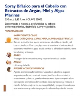 Foto 3 | Spray Terramar Bifásico Reparador Para El Cabello