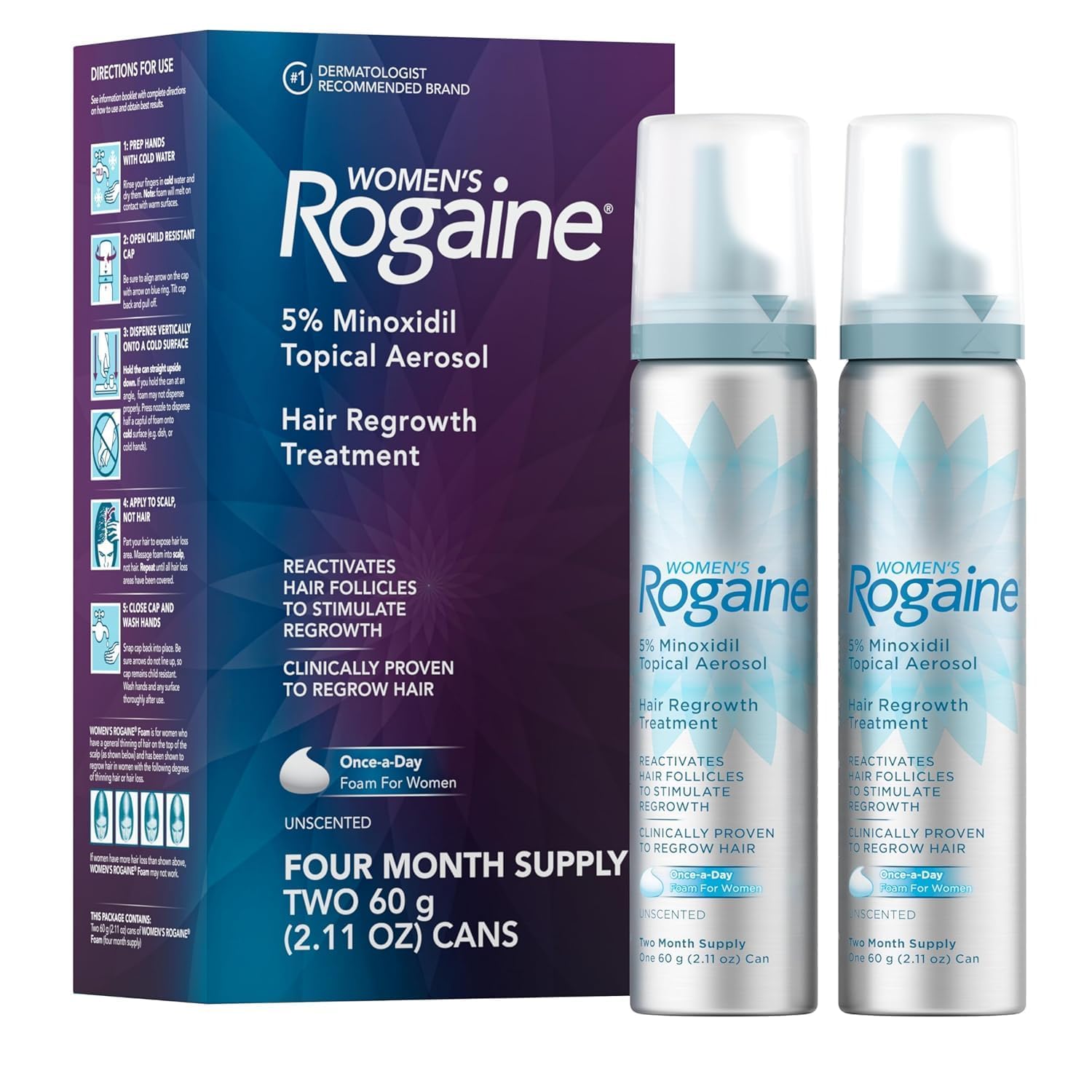 Foto 2 pulgar | Tratamiento De Pérdida De Cabello Rogaine Espuma De Minoxidil Al 5% Para Mujer - Venta Internacional.