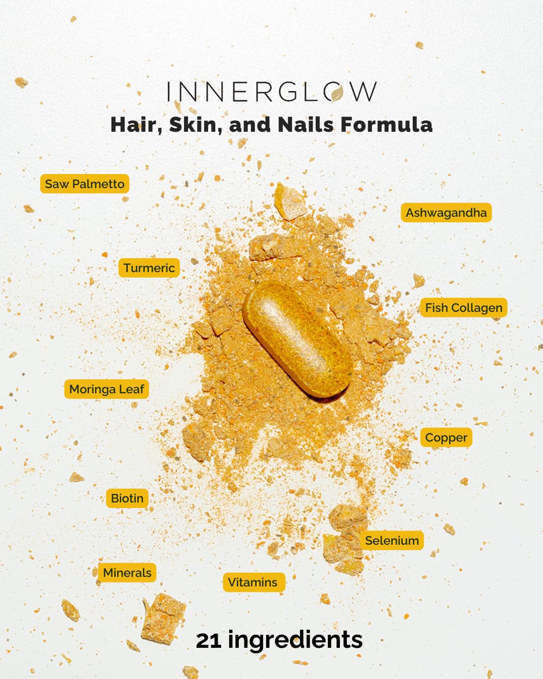 Foto 7 | Complementa La Vitamina Inner Glow Advanced Para Cabello, Piel Y Uñas - Venta Internacional.