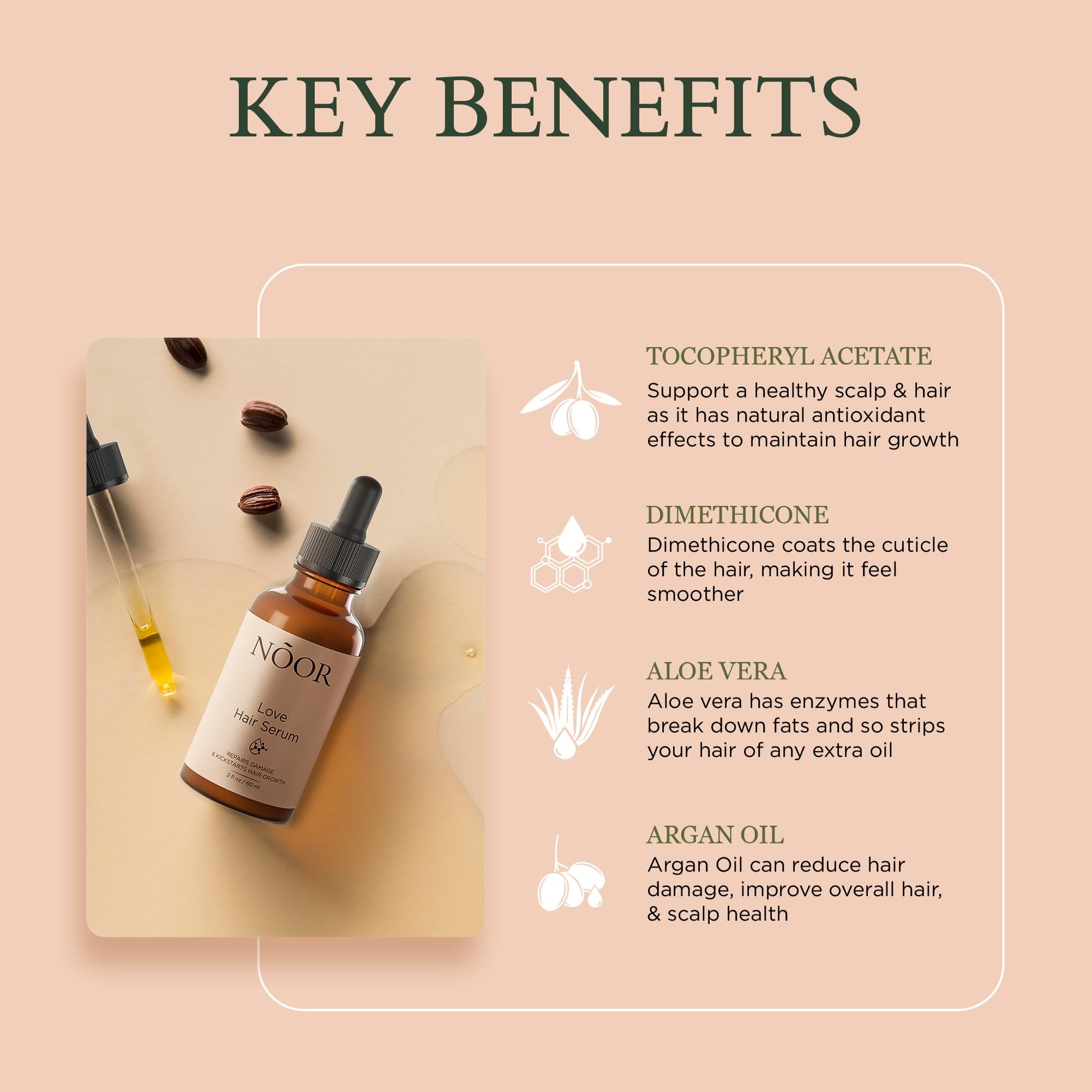 Foto 3 pulgar | Sérum Para El Crecimiento Del Cabello Noor Hair Para Mujeres Con Aceite De Oliva Africano - Venta Internacional.