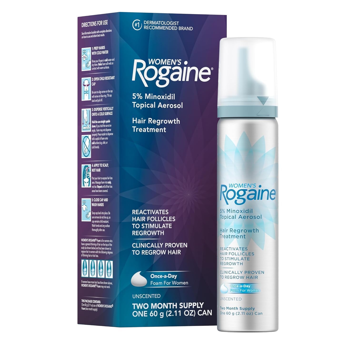 Foto 2 pulgar | Tratamiento De Pérdida De Cabello Rogaine 5% Minoxidil Foam Para Mujeres - Venta Internacional.