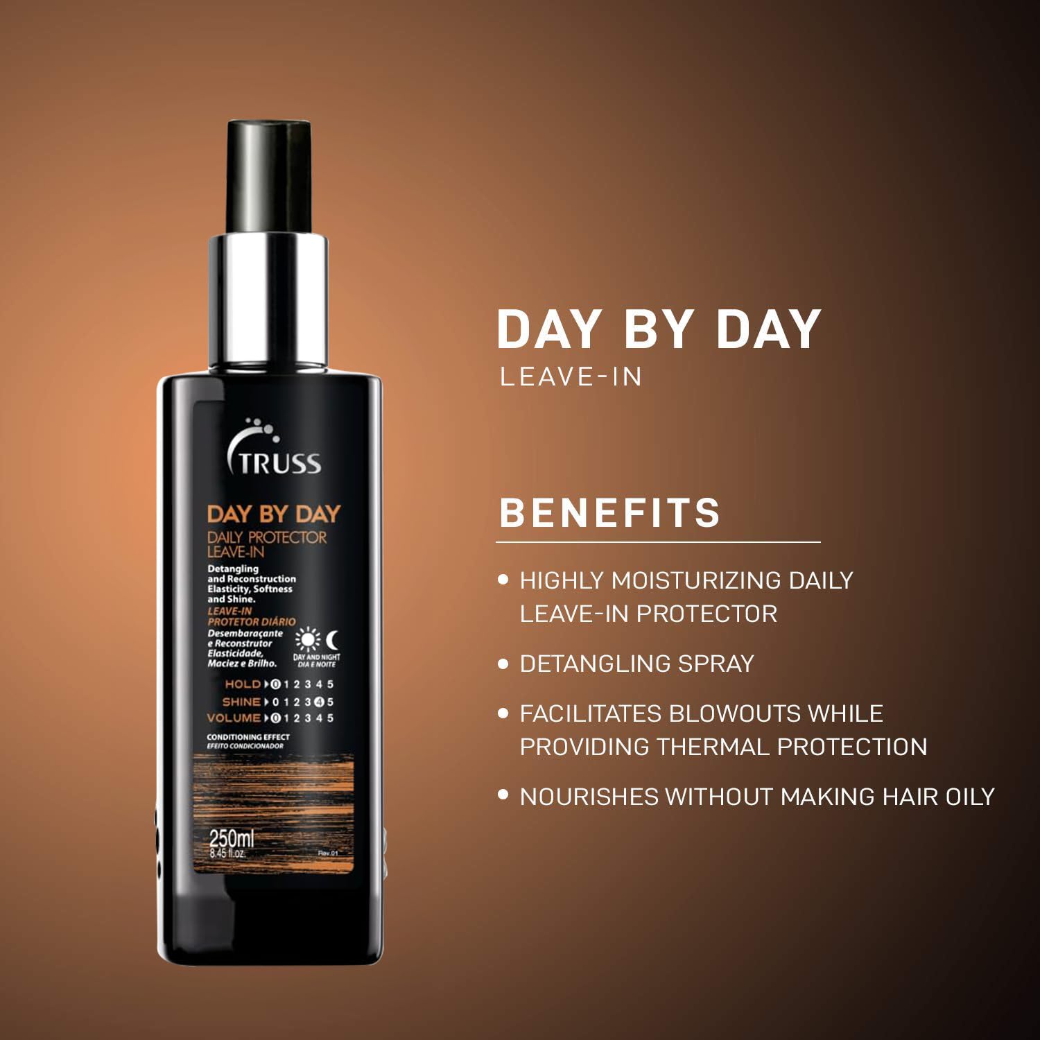 Foto 5 pulgar | Spray Protector Y Desenredante Leave-in Daily Truss Day By Day - Venta Internacional.